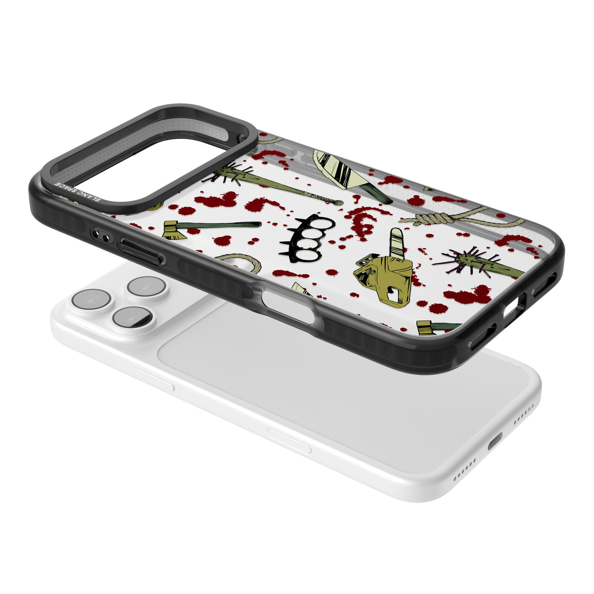 Movie Massacre iPhone 17 Pro Max Impact Black Phone Case angled