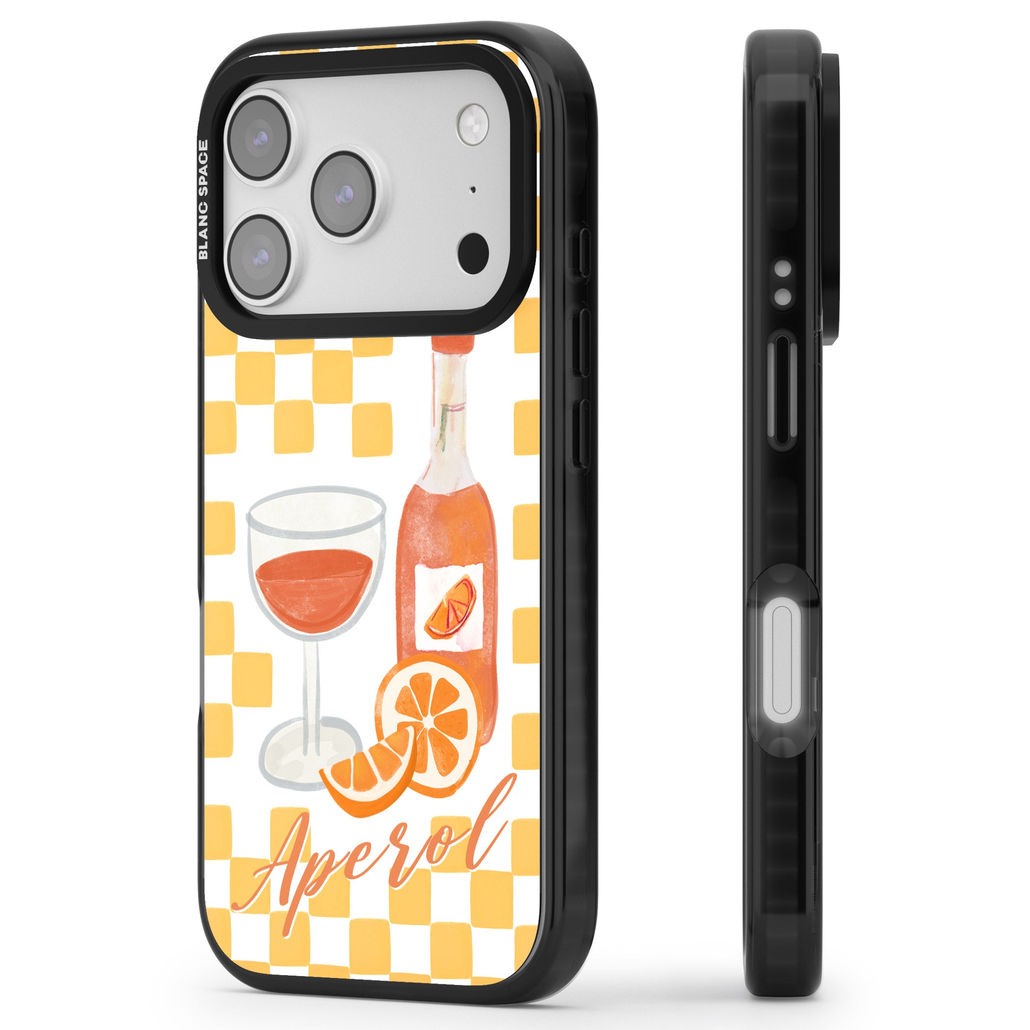 Checked Spritz iPhone 17 Pro Impact Black Phone Case Side Profile