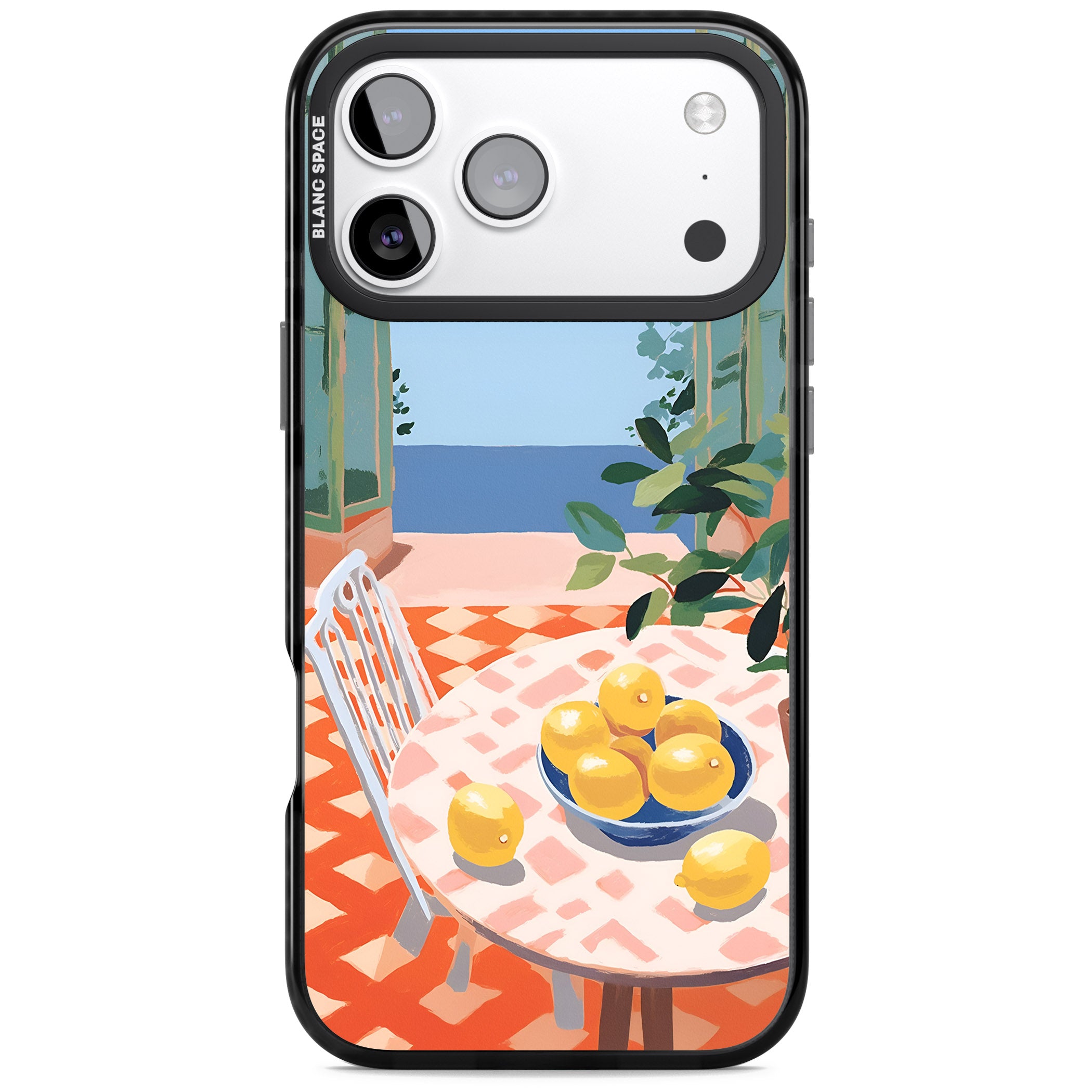 Seaside Lemons iPhone 17 Pro Impact Black Phone Case