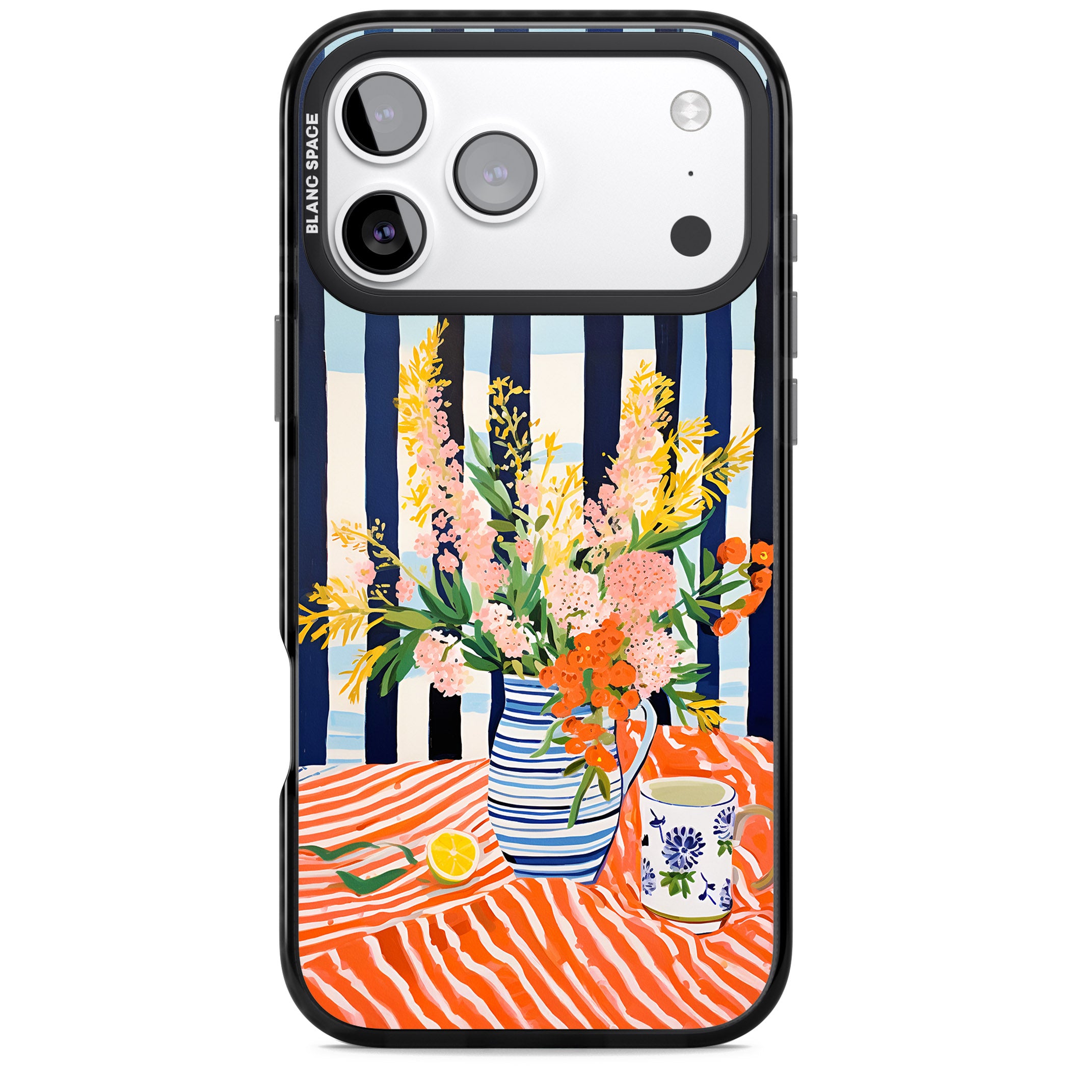 Seaside Flowers iPhone 17 Pro Impact Black Phone Case