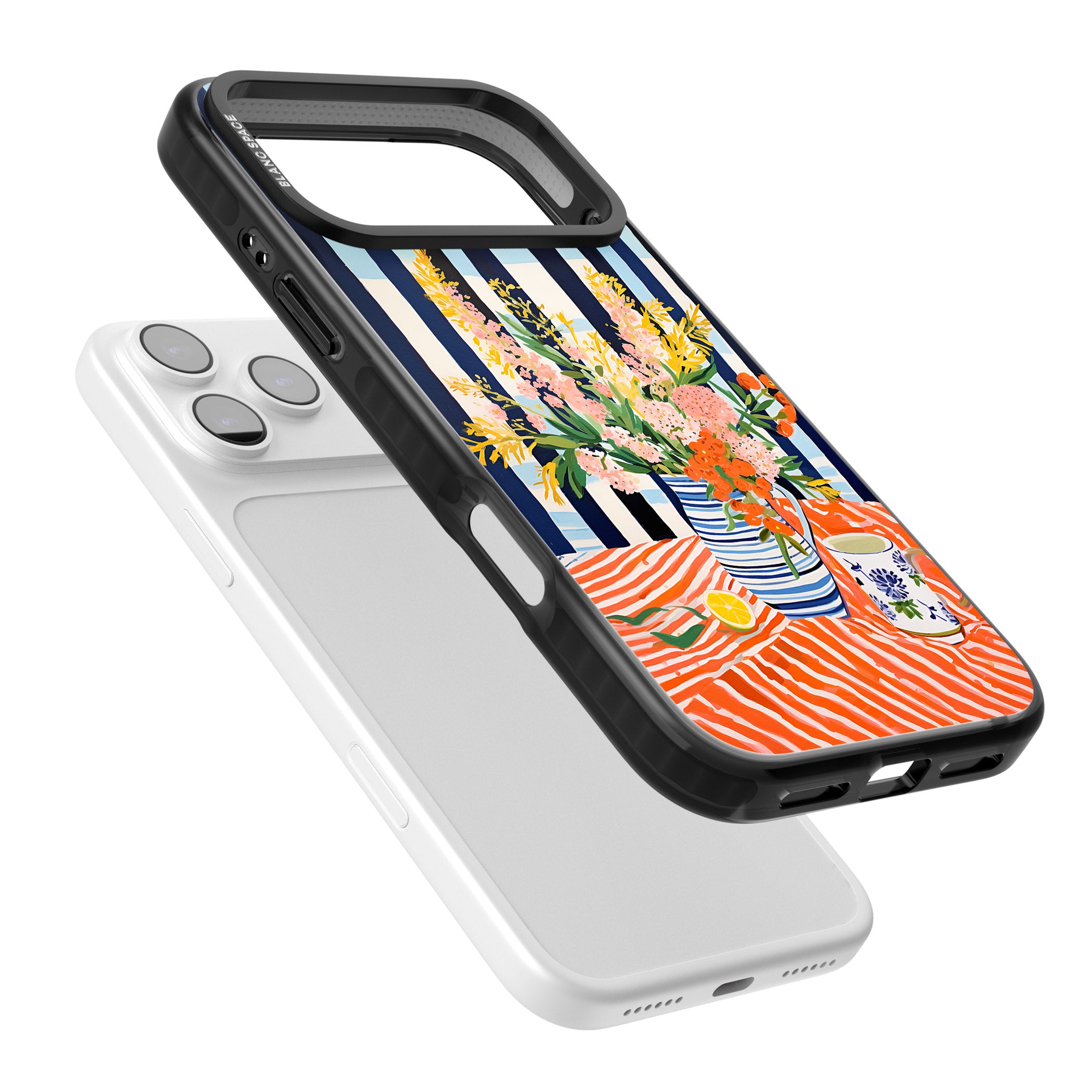 Seaside Flowers iPhone 17 Pro Impact Black Phone Case Colours