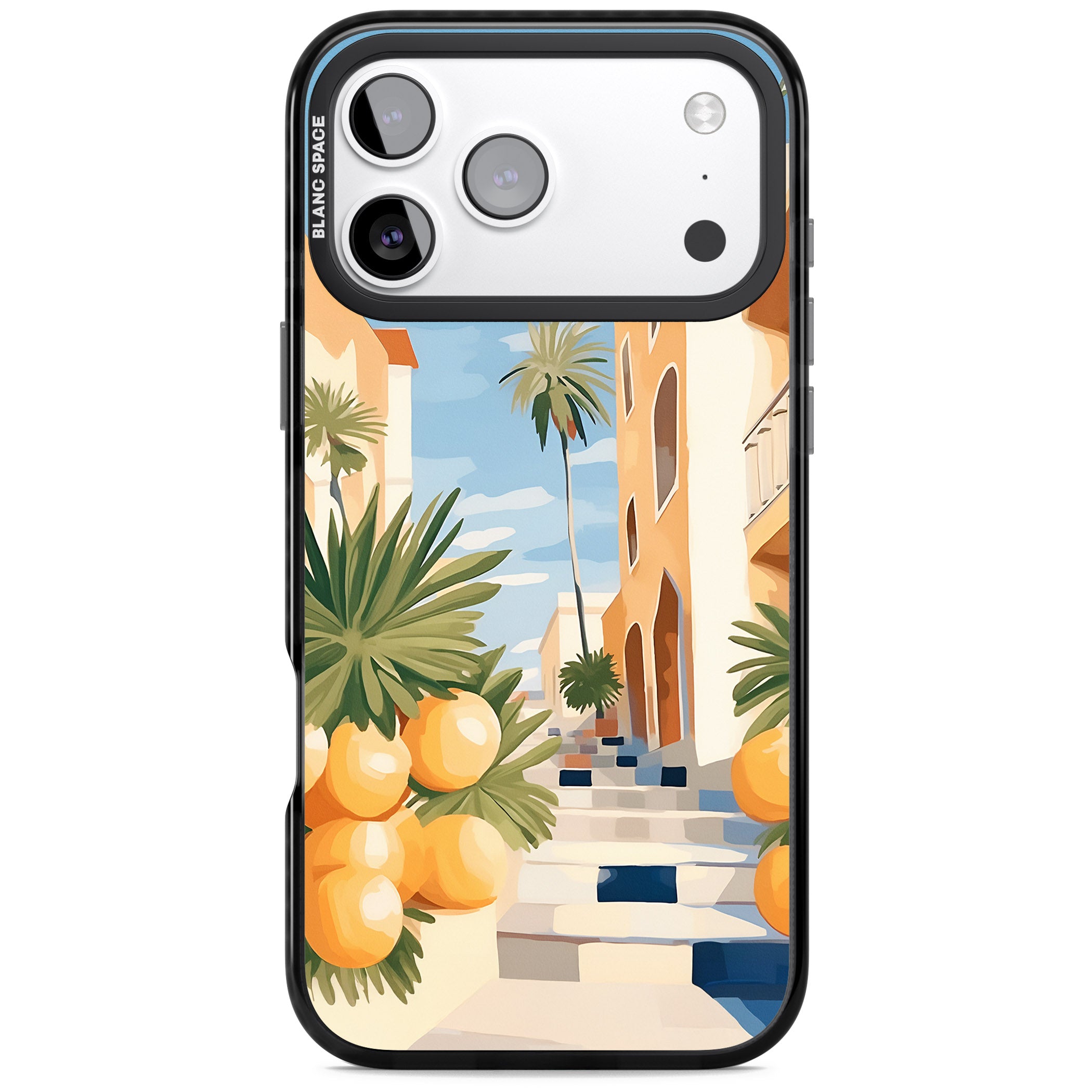 Mediterranean Village iPhone 17 Pro Impact Black Phone Case