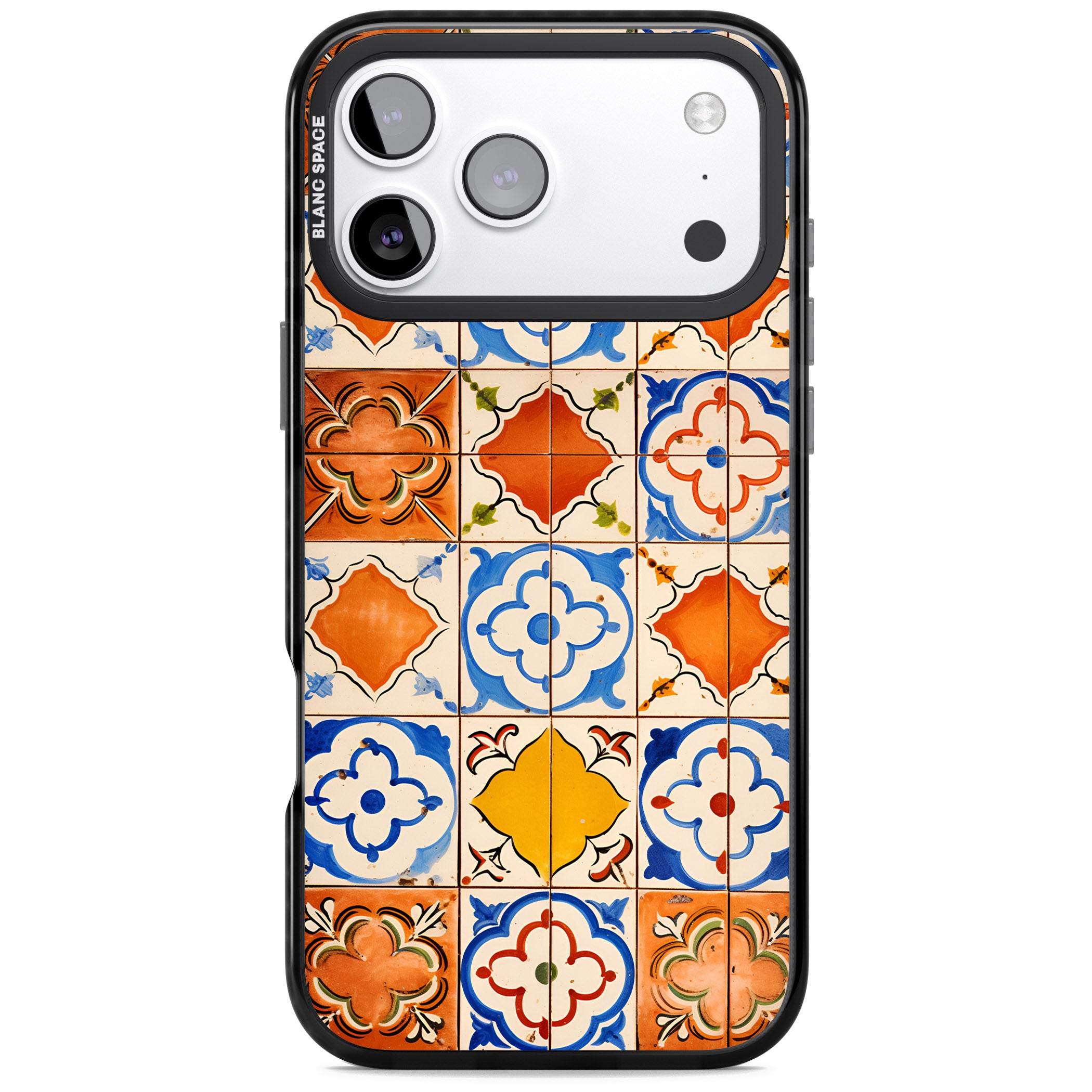Spanish Mosaic Tiles iPhone 17 Pro Impact Black Phone Case