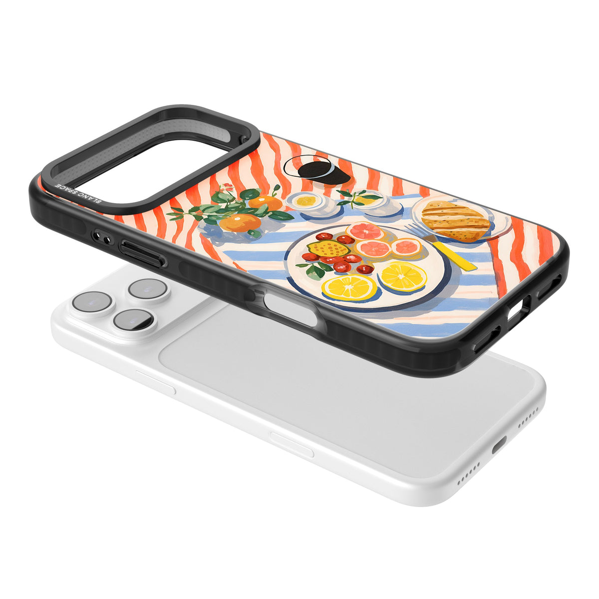 Citrus Picnic iPhone 17 Pro Max Impact Black Phone Case angled