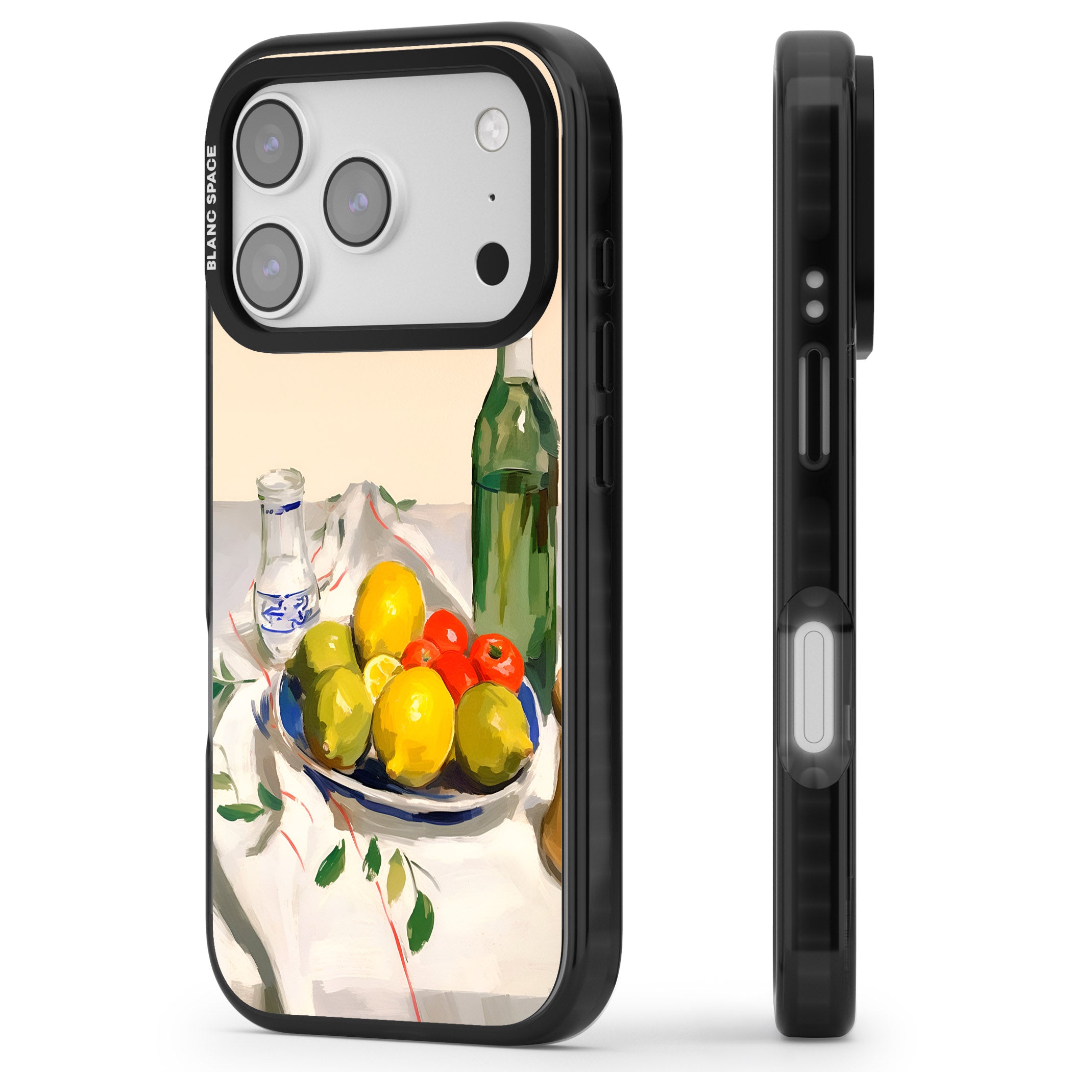 Mediterranean Fruit Salad iPhone 17 Pro Impact Black Phone Case Side Profile