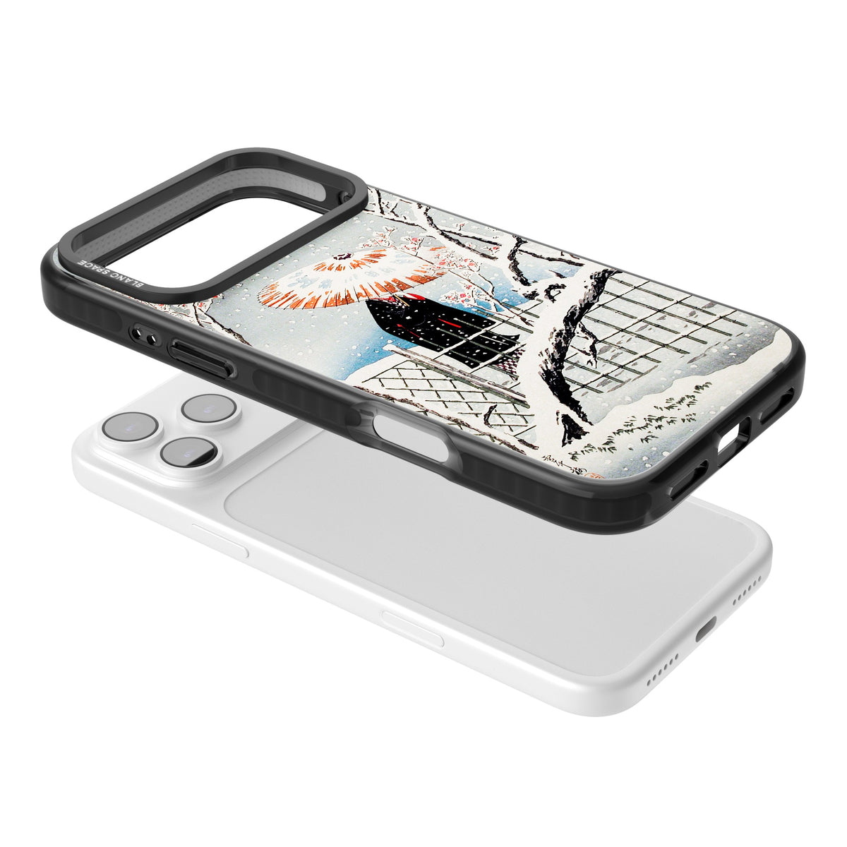Plum Tree In Snow By Hiroaki Takahashi iPhone 17 Pro Max Impact Black Phone Case angled