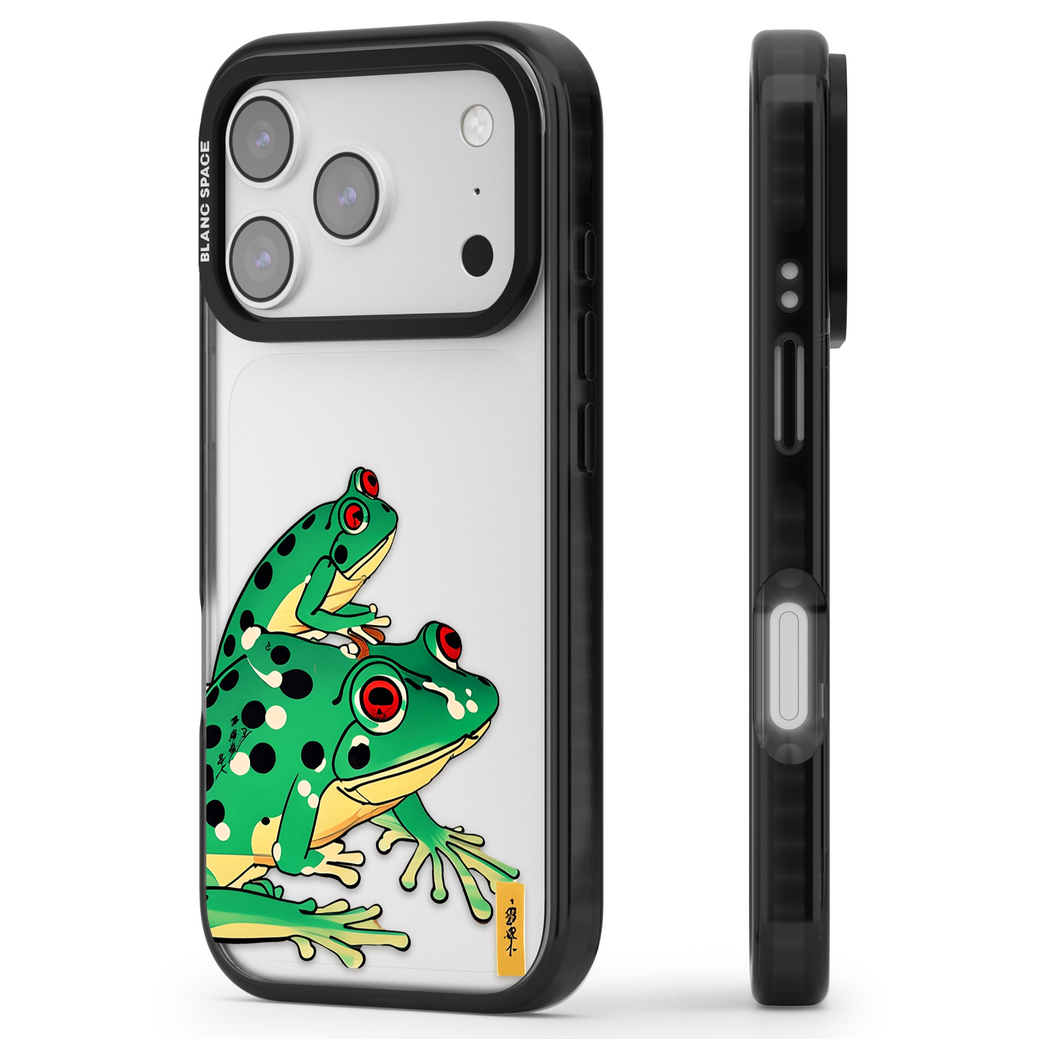 Matsumoto Hoji Frog Green iPhone 17 Pro Impact Black Phone Case Side Profile