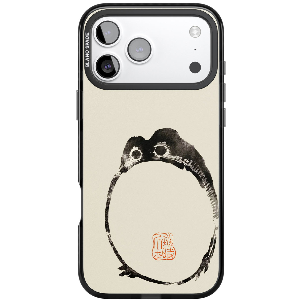 Matsumoto Hoji Round Frog iPhone 17 Pro Max Impact Black Phone Case front