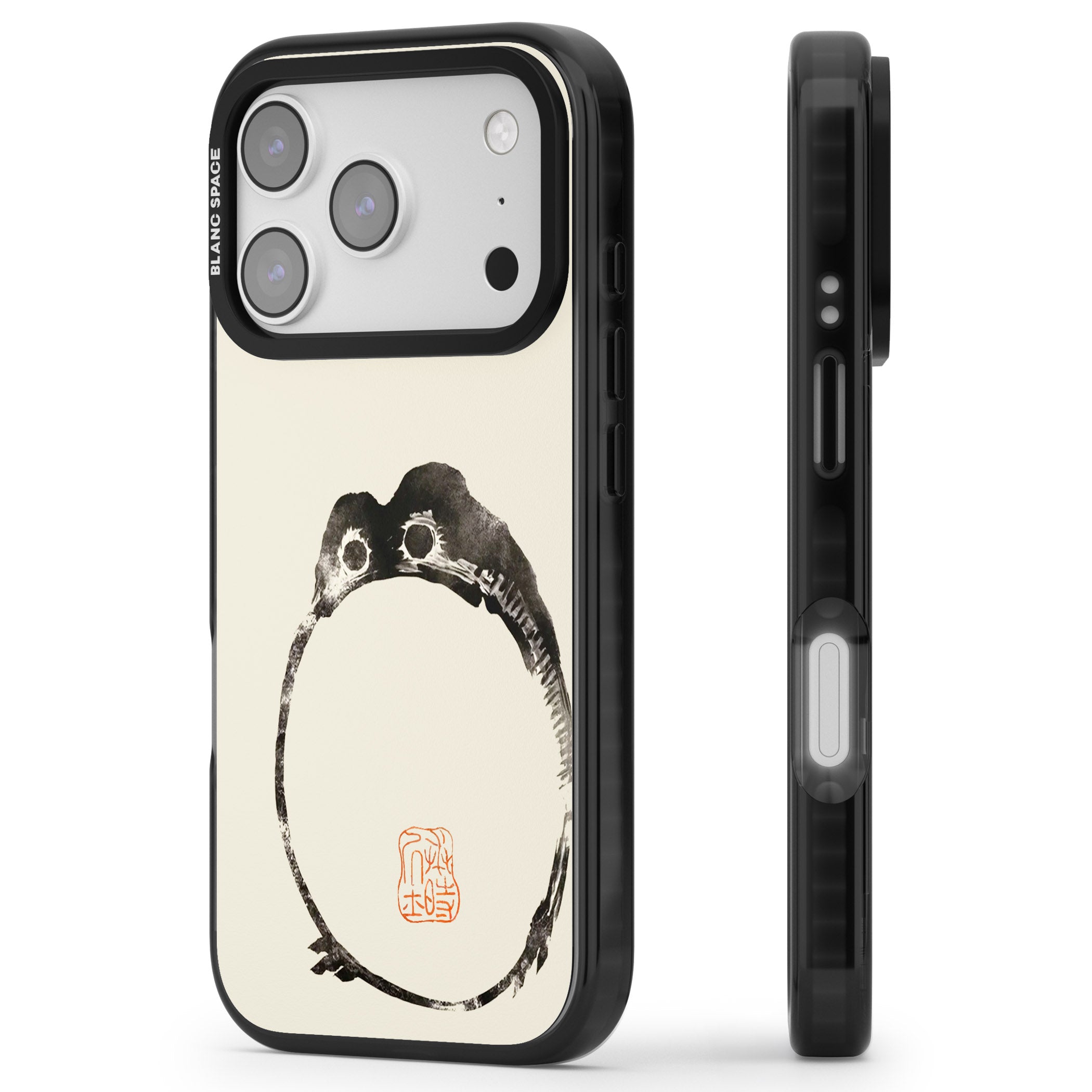 Matsumoto Hoji Round Frog iPhone 17 Pro Impact Black Phone Case Side Profile