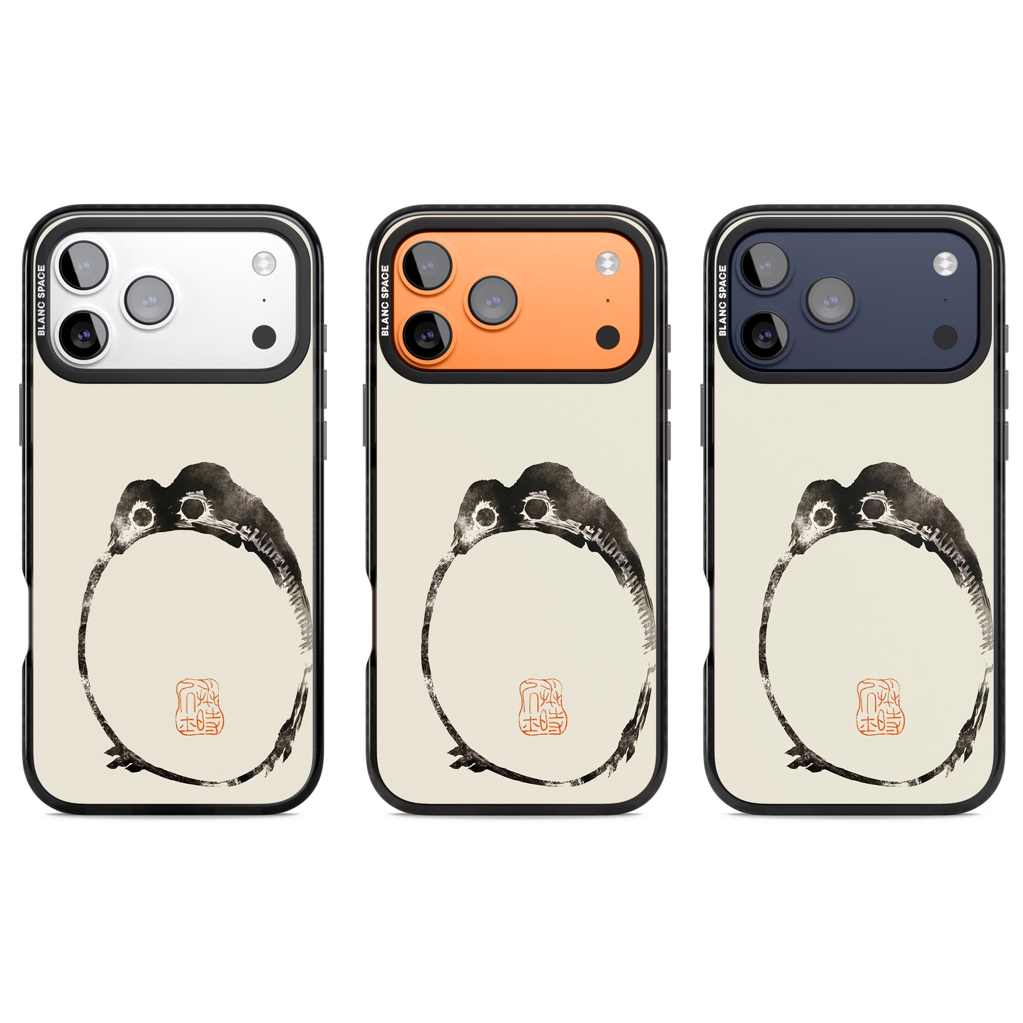 Matsumoto Hoji Round Frog iPhone 17 Pro Impact Black Phone Case APT Impact Protection