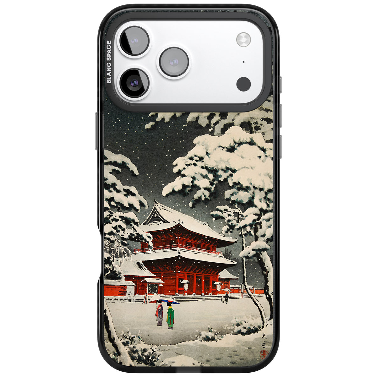 Snow at Shiha Park, Tokyo iPhone 17 Pro Max Impact Black Phone Case front