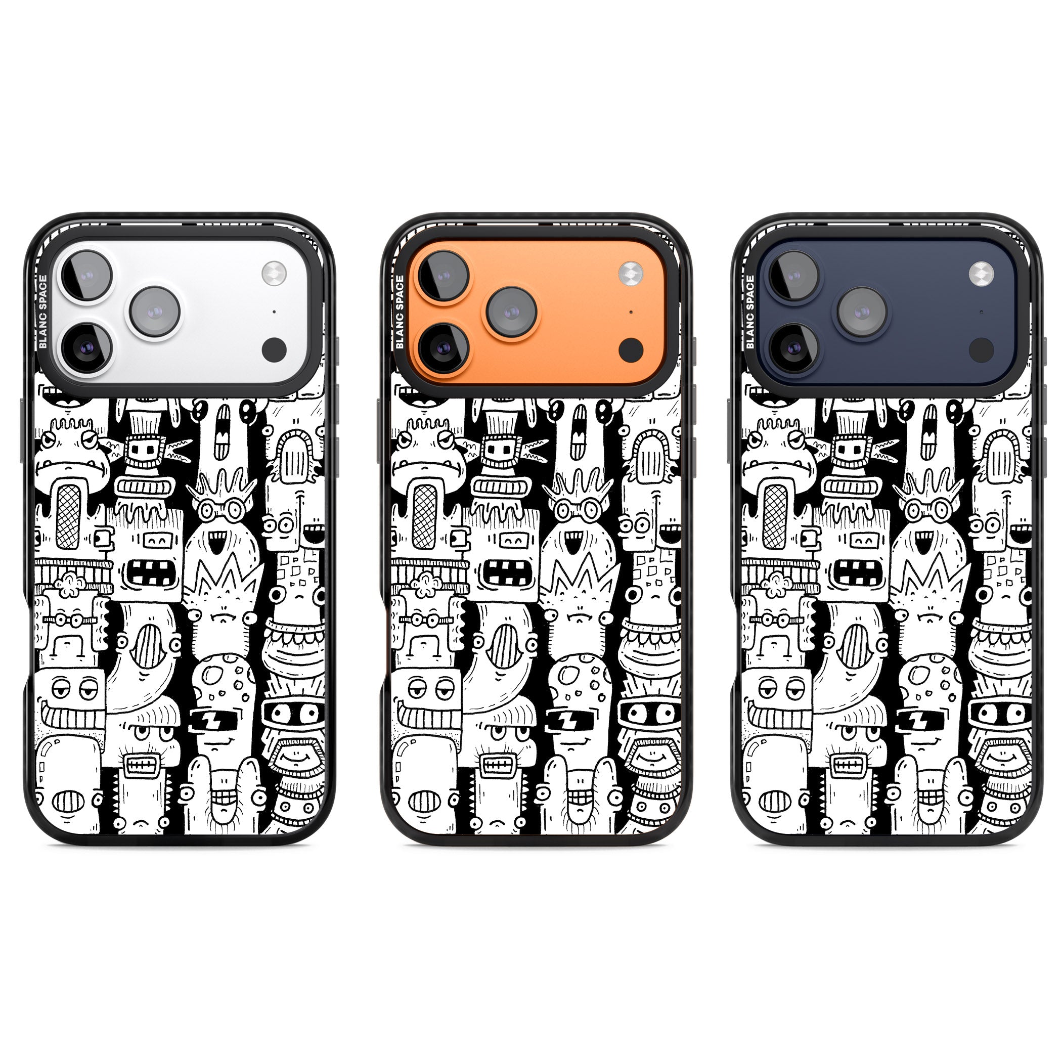 Monochrome Heads iPhone 17 Pro Impact Black Phone Case APT Impact Protection