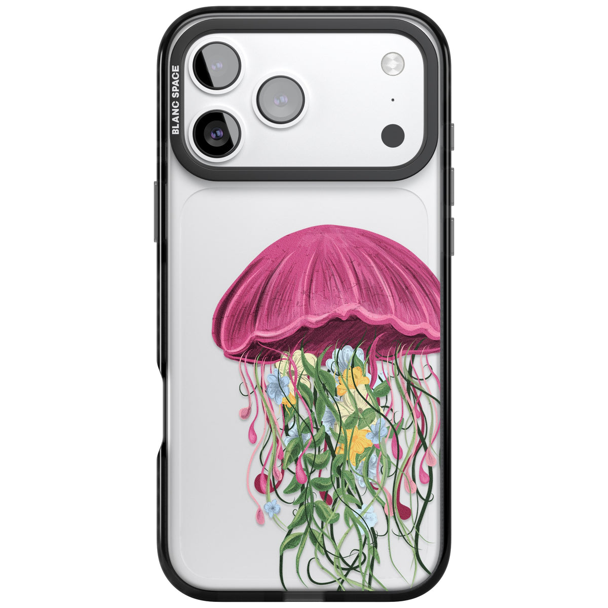 Botanical Jellyfish iPhone 17 Pro Max Impact Black Phone Case front