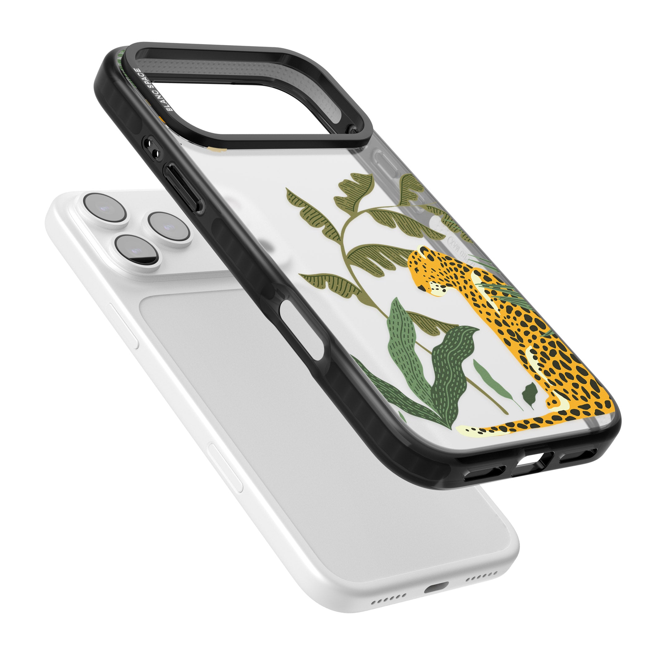 Large Jungle Cat Pattern iPhone 17 Pro Impact Black Phone Case Colours