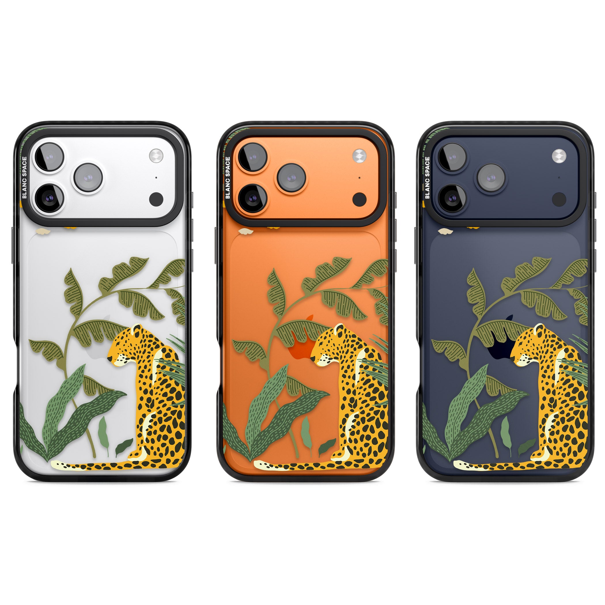 Large Jungle Cat Pattern iPhone 17 Pro Impact Black Phone Case APT Impact Protection
