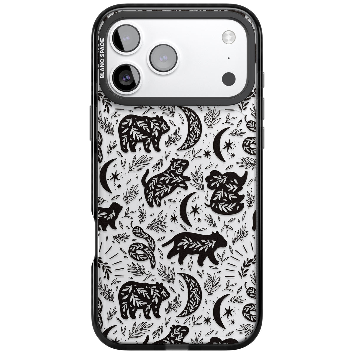 Midnight Forest Animals iPhone 17 Pro Max Impact Black Phone Case front