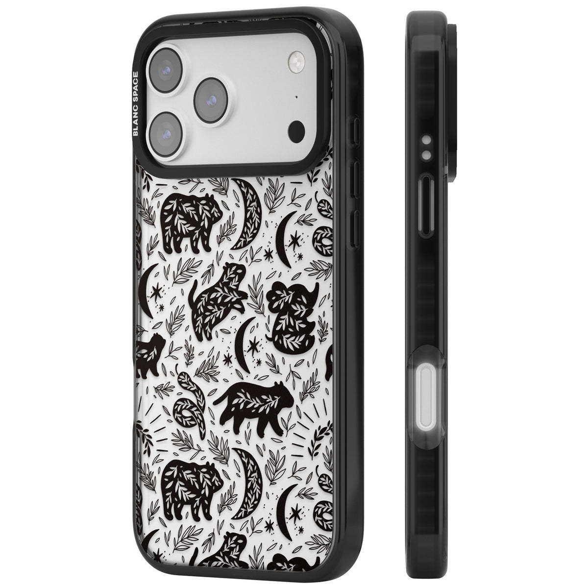 Midnight Forest Animals iPhone 17 Pro Max Impact Black Phone Case side