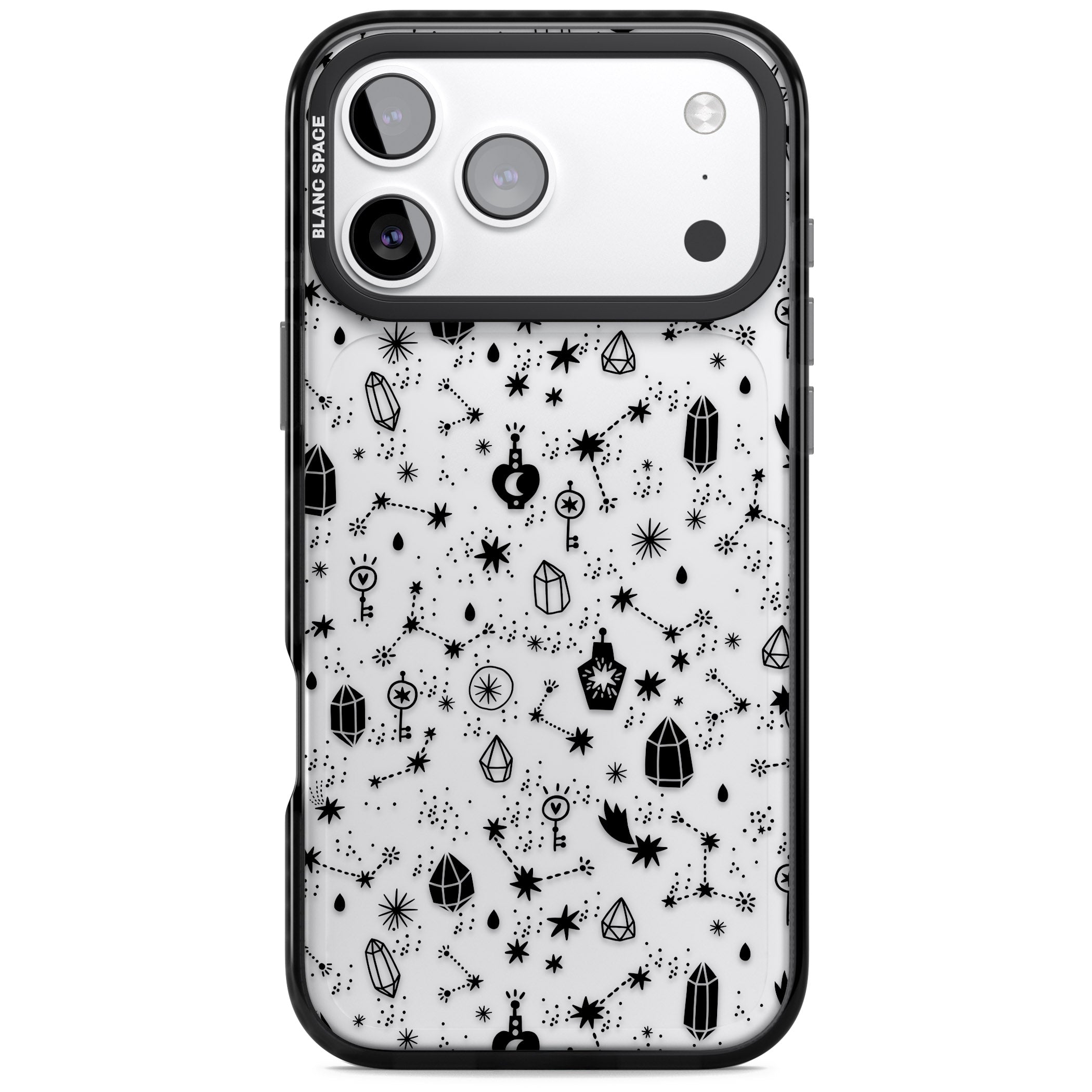 Black Cosmic Crystal iPhone 17 Pro Impact Black Phone Case