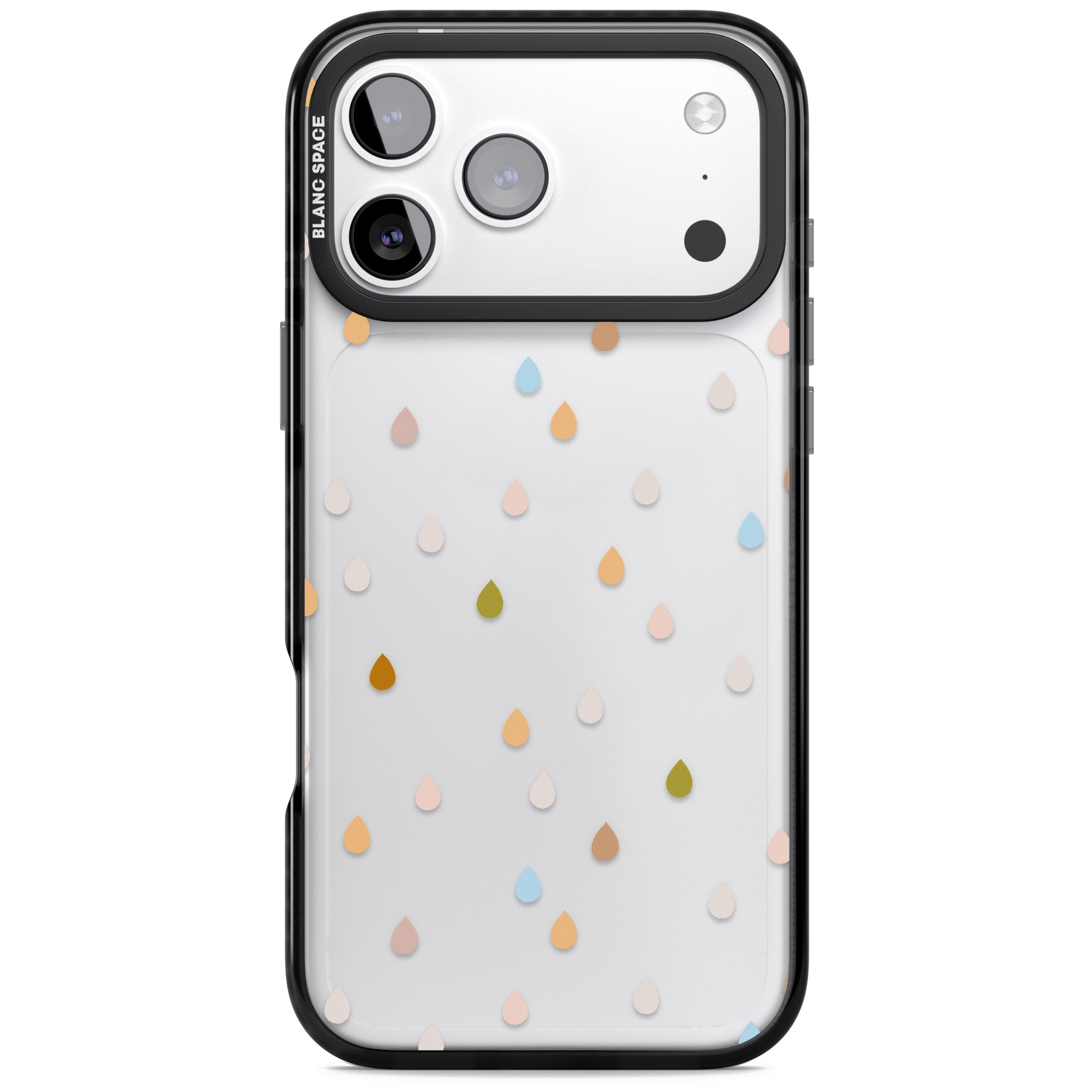 Pastel Raindrops iPhone 17 Pro Impact Black Phone Case