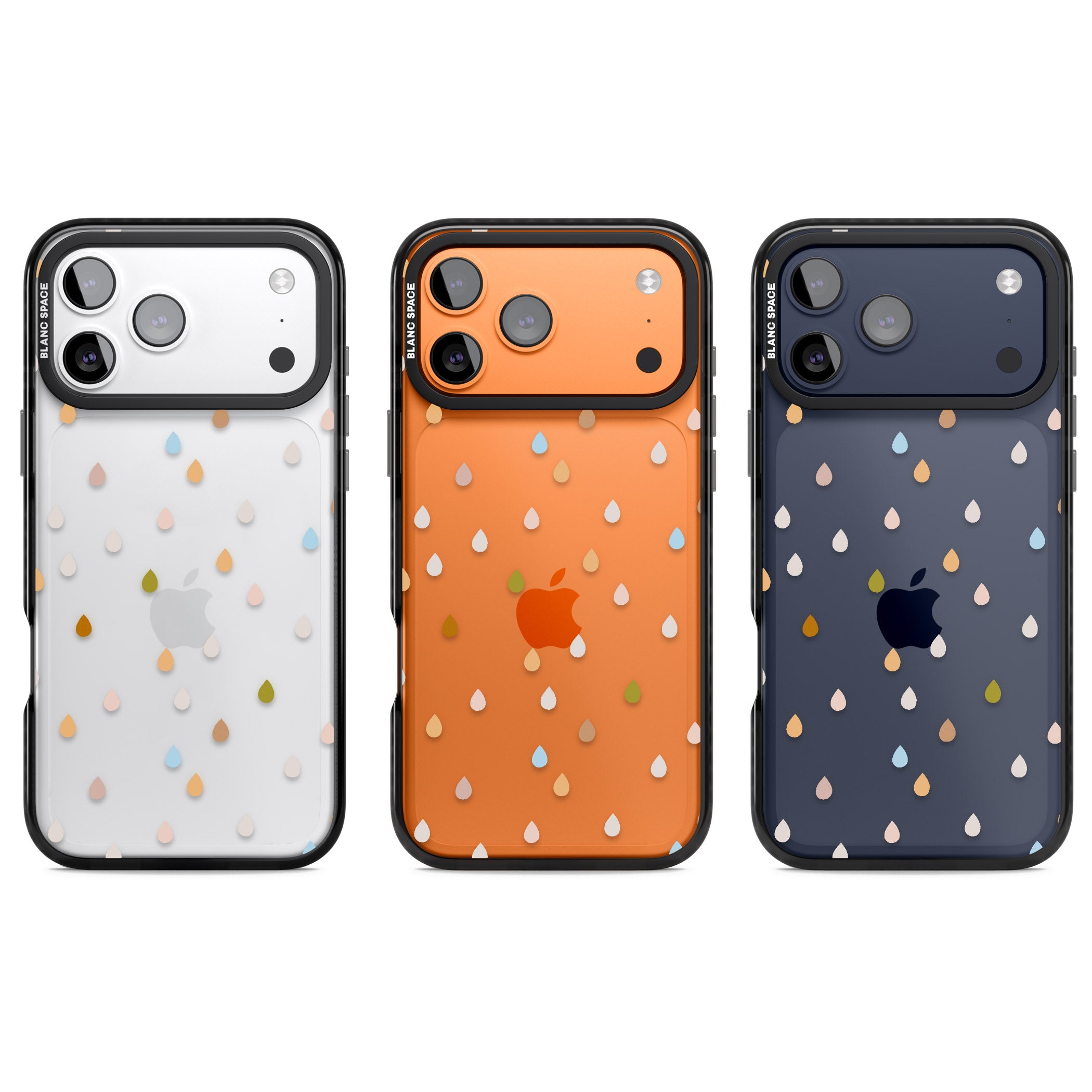 Pastel Raindrops iPhone 17 Pro Impact Black Phone Case APT Impact Protection