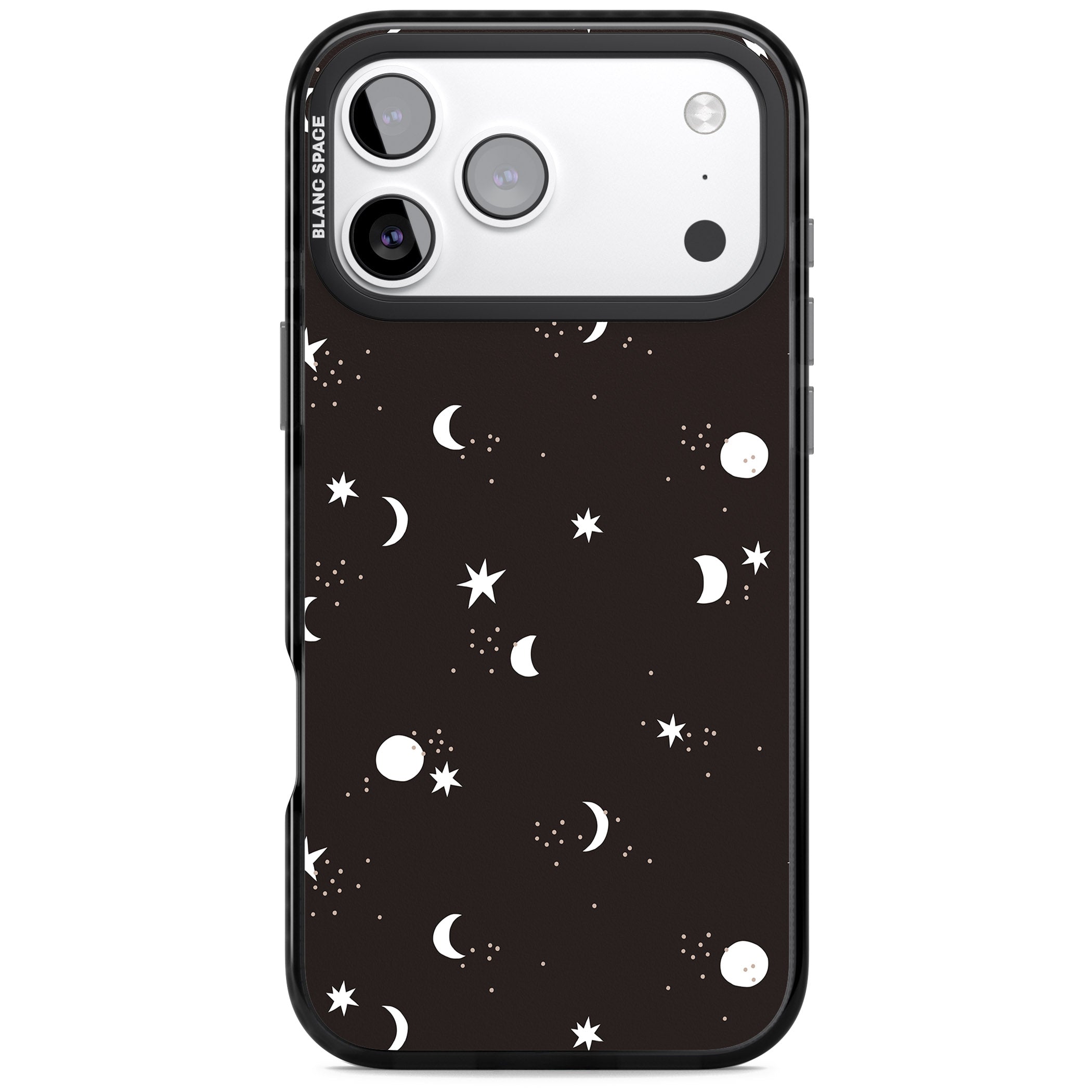 Funky Moons & Stars iPhone 17 Pro Impact Black Phone Case