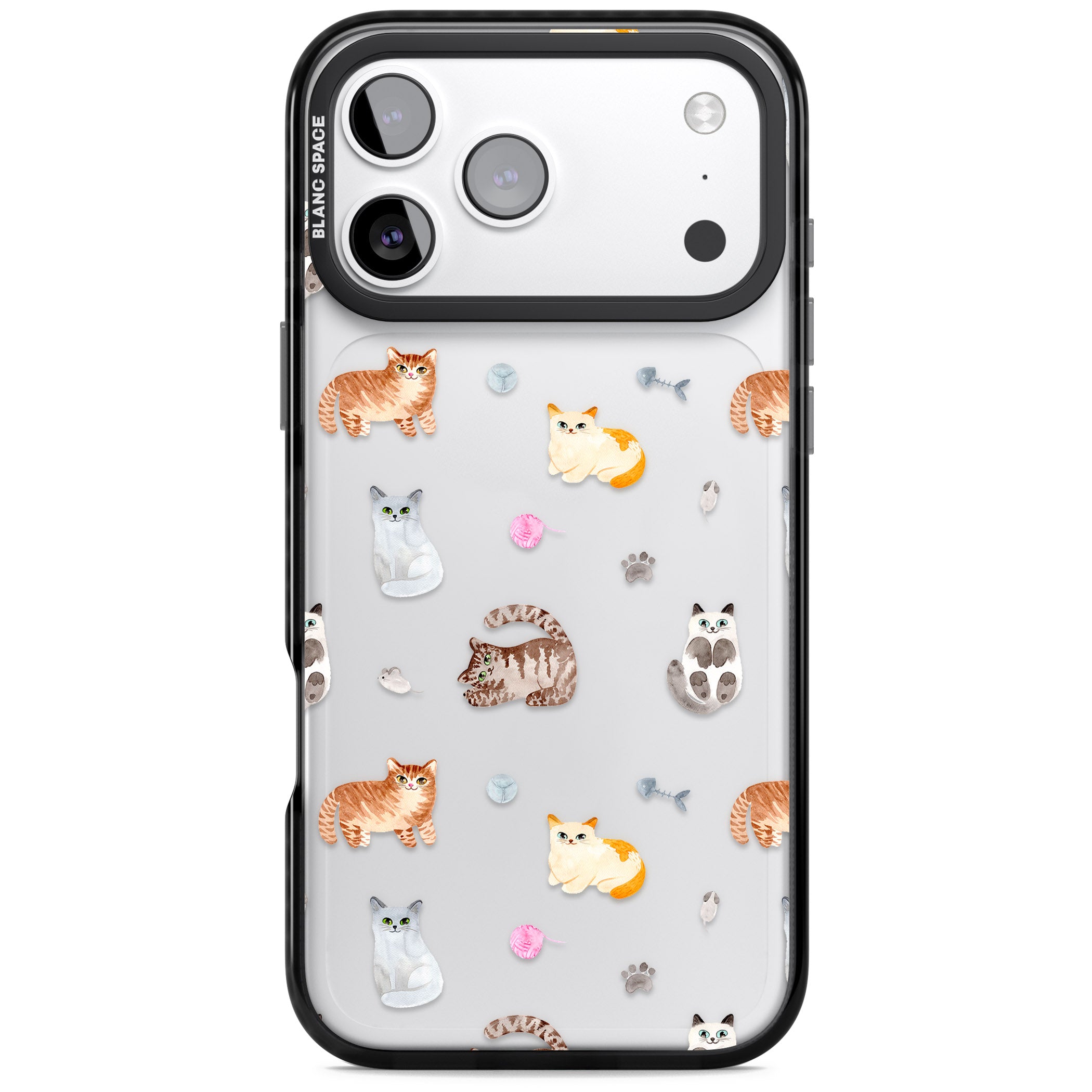 Playful Cats iPhone 17 Pro Impact Black Phone Case