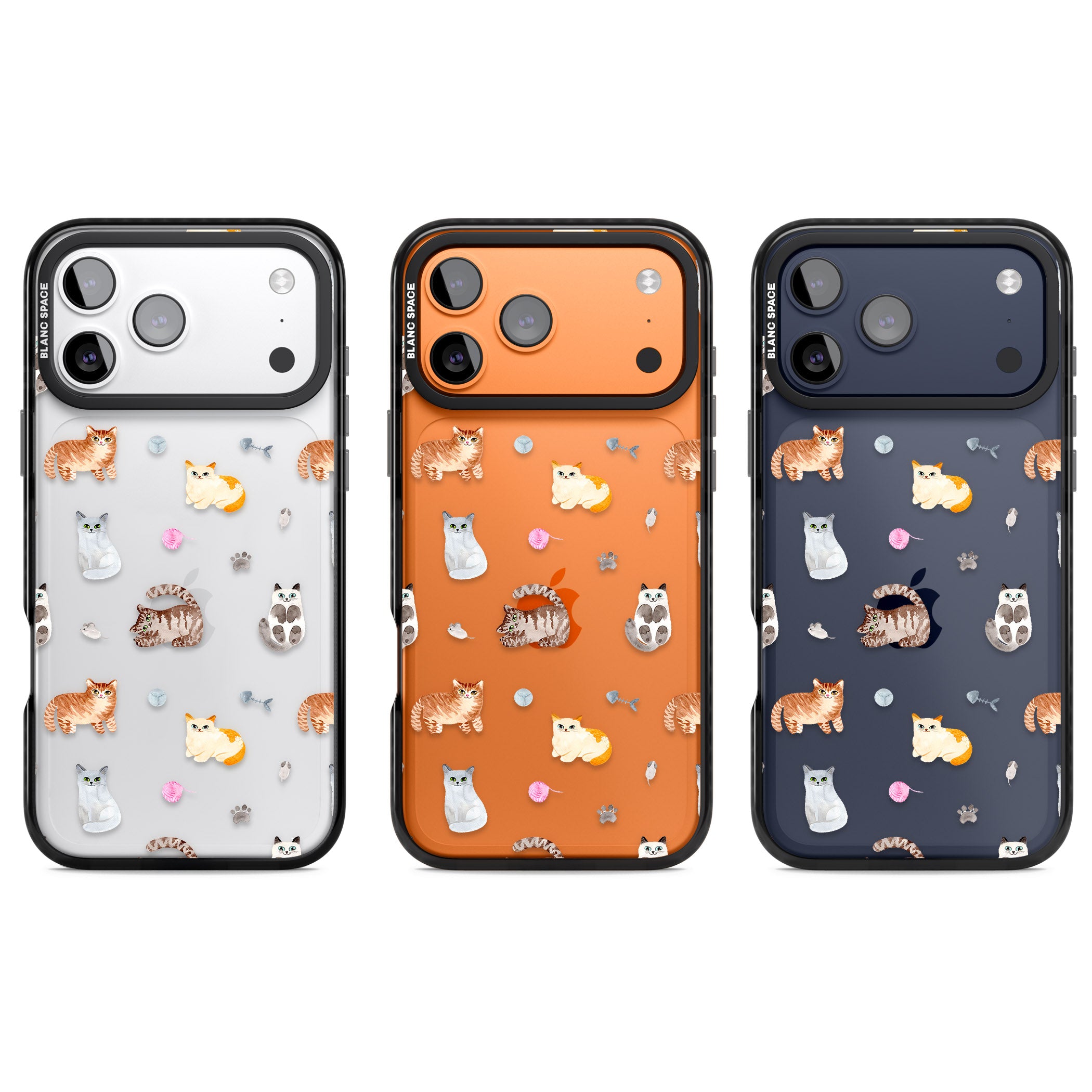 Playful Cats iPhone 17 Pro Impact Black Phone Case APT Impact Protection