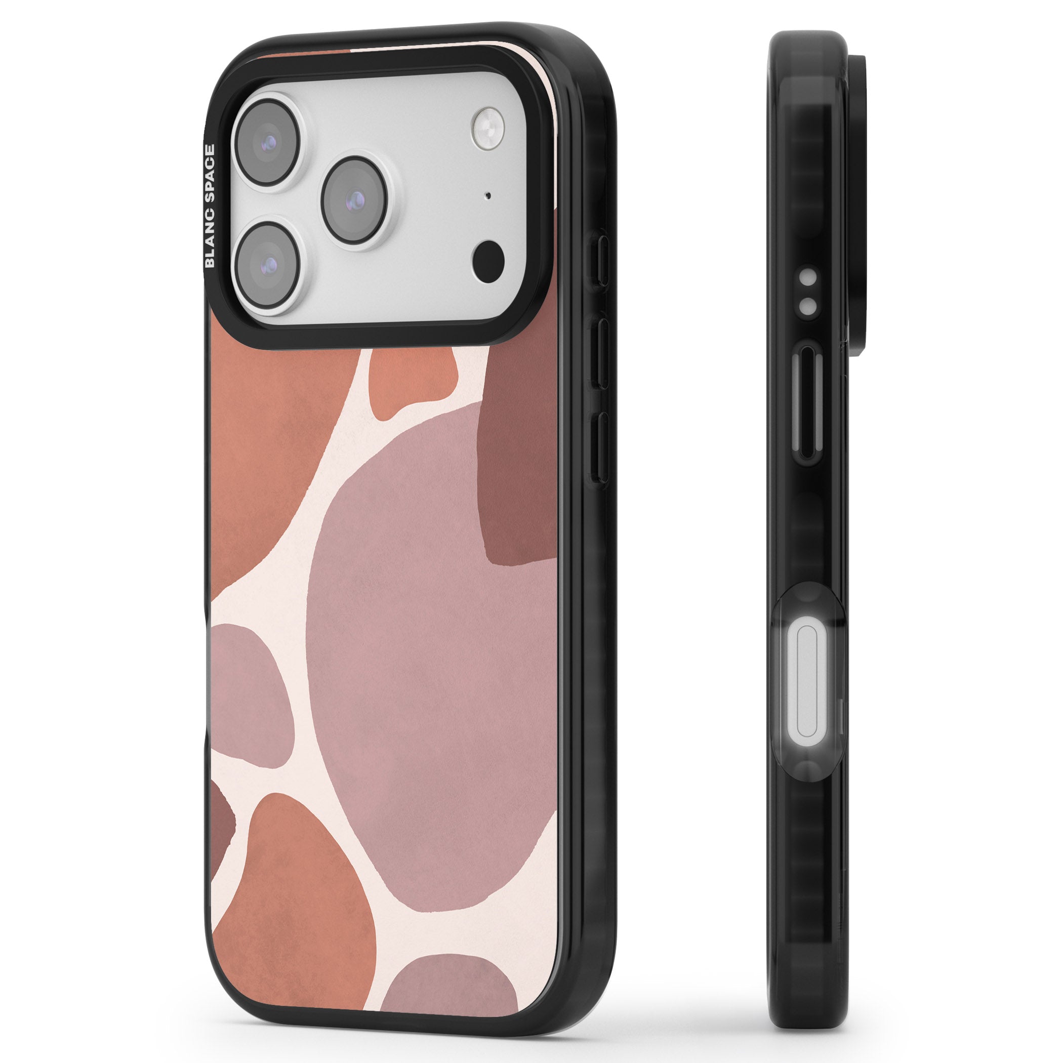 Terra Abstract iPhone 17 Pro Impact Pro Black Phone Case Side Profile