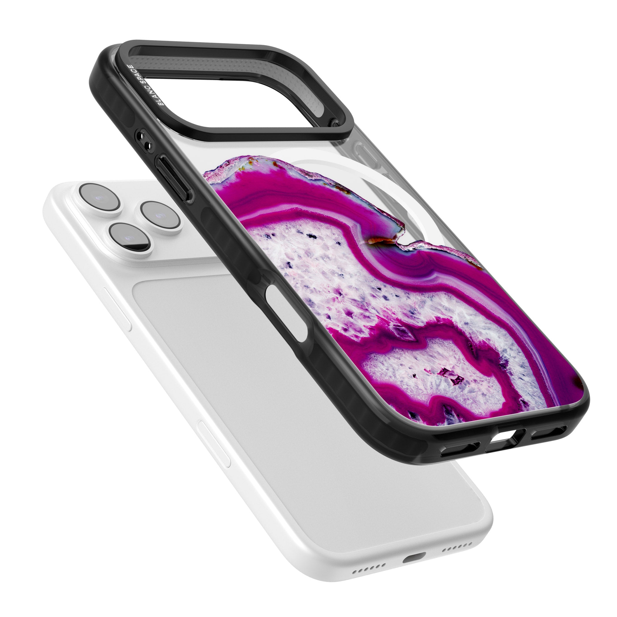 Violet Crystal Agate iPhone 17 Pro Impact Pro Black Phone Case Colours