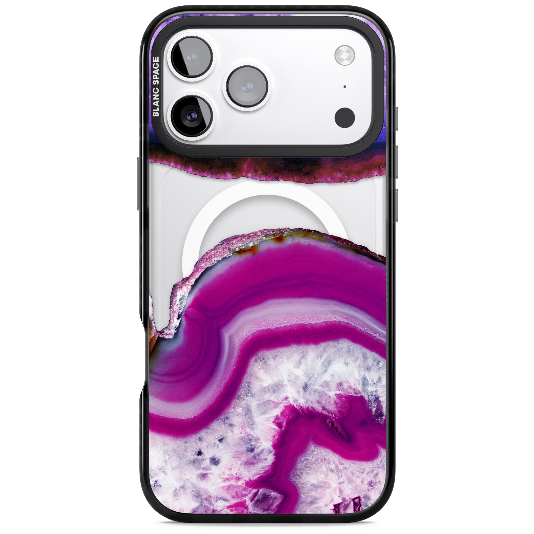 Amethyst Crystal Slice iPhone 17 Pro Impact Pro Black Phone Case