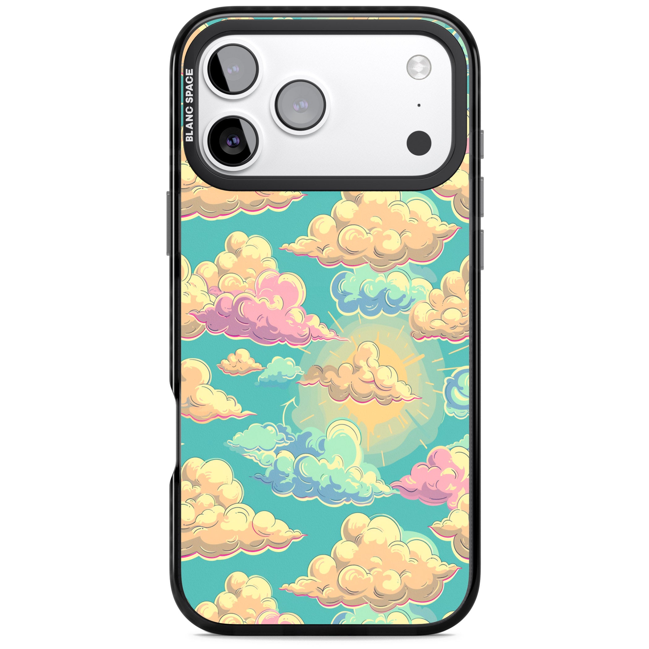 Pastel Clouds iPhone 17 Pro Impact Pro Black Phone Case