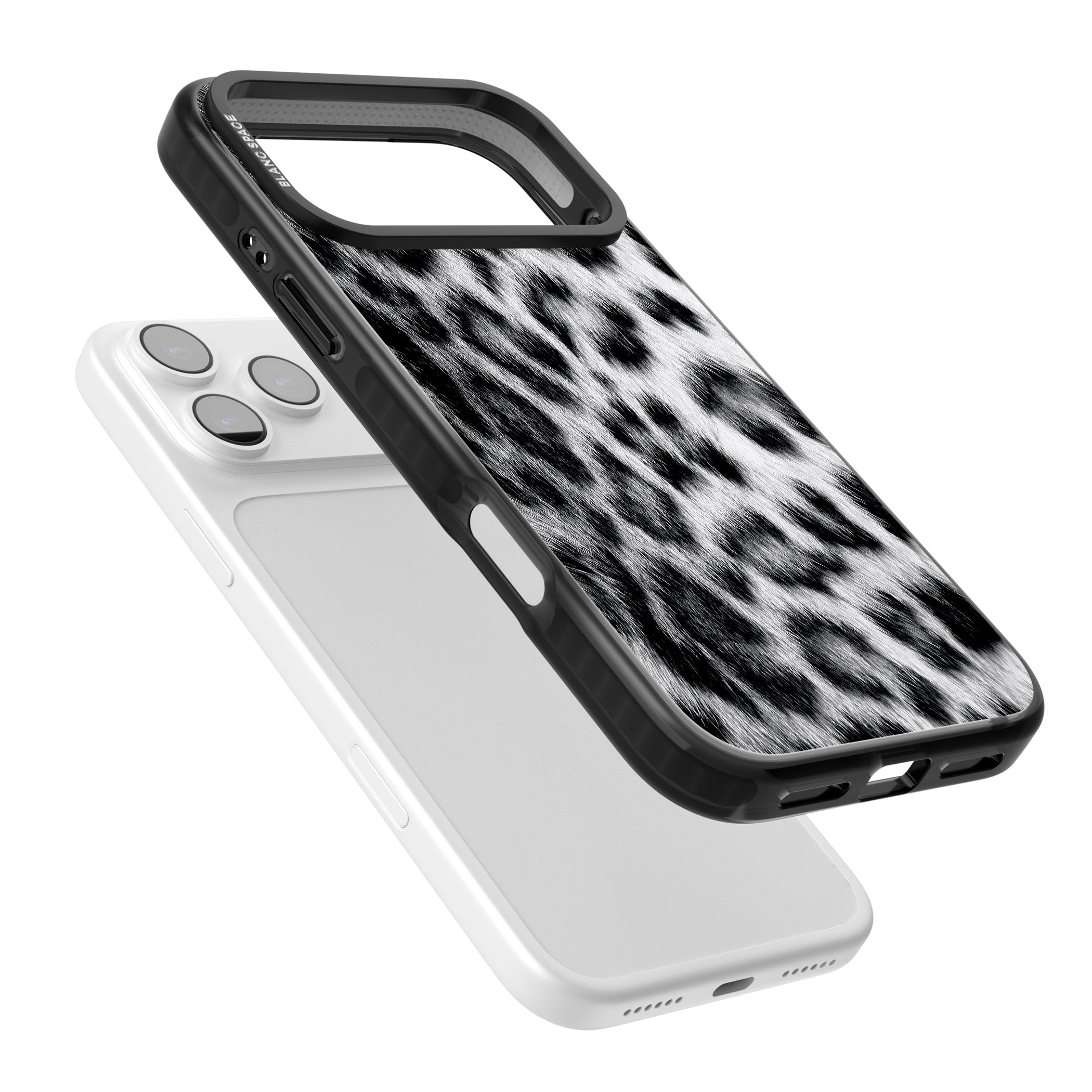 Animal Fur Pattern Snow Leopard iPhone 17 Pro Impact Pro Black Phone Case Colours
