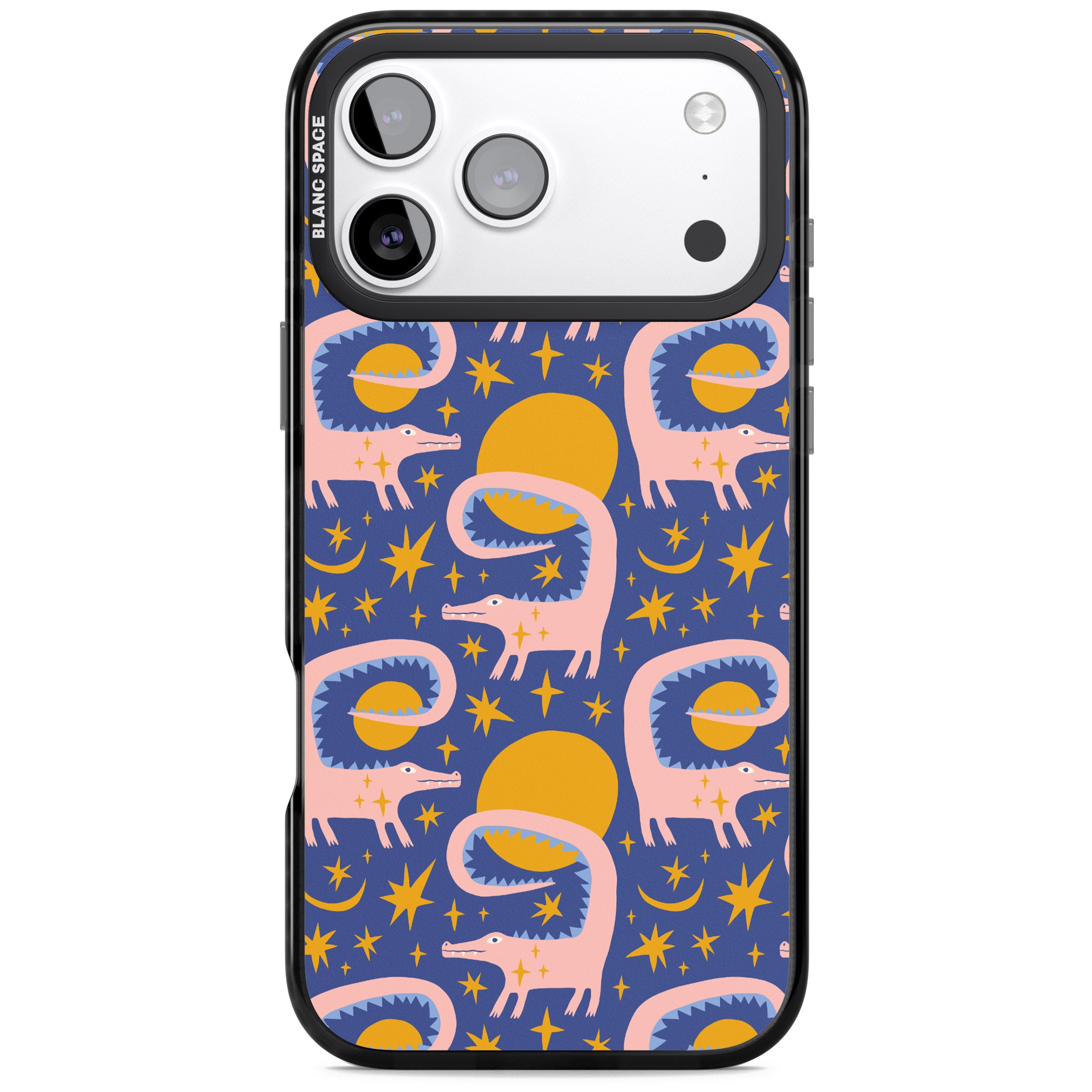 Sun Croc Pattern iPhone 17 Pro Impact Pro Black Phone Case
