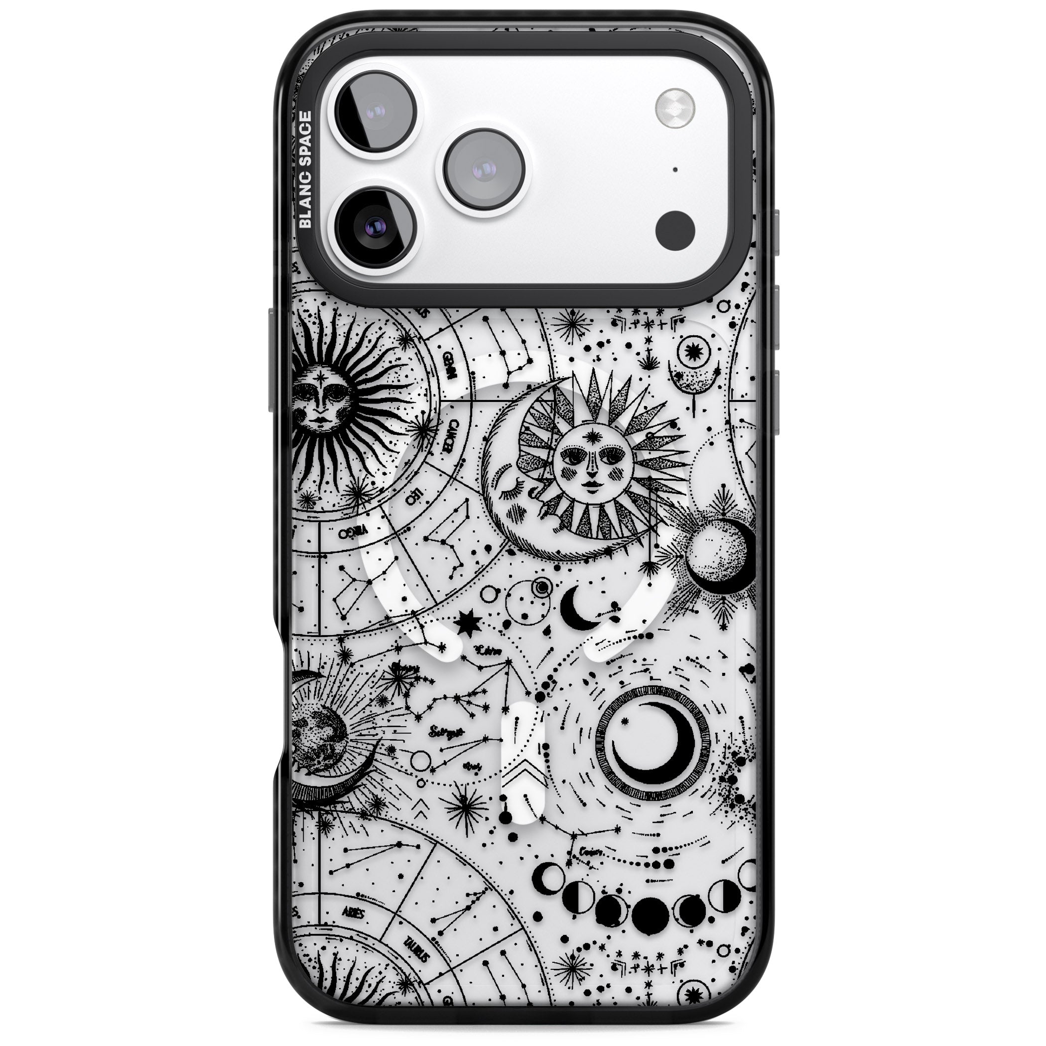 Celestial Zodiac iPhone 17 Pro Impact Pro Black Phone Case