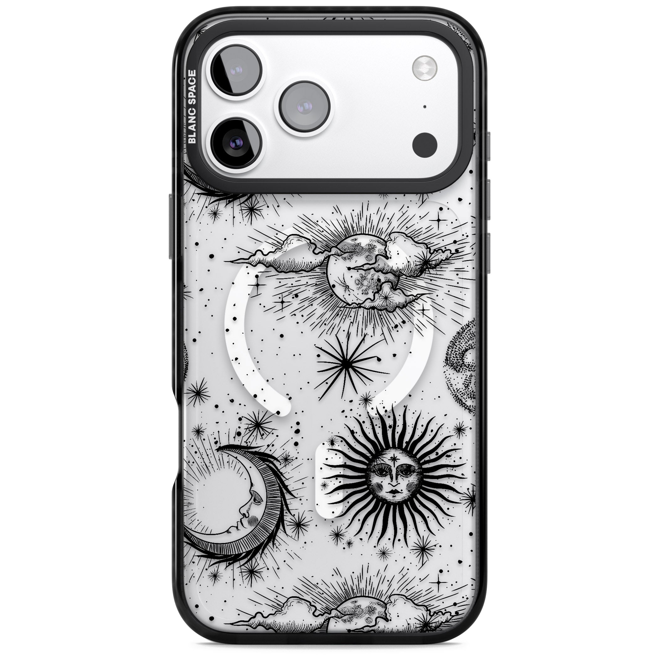 Suns, Moons & Clouds iPhone 17 Pro Impact Pro Black Phone Case