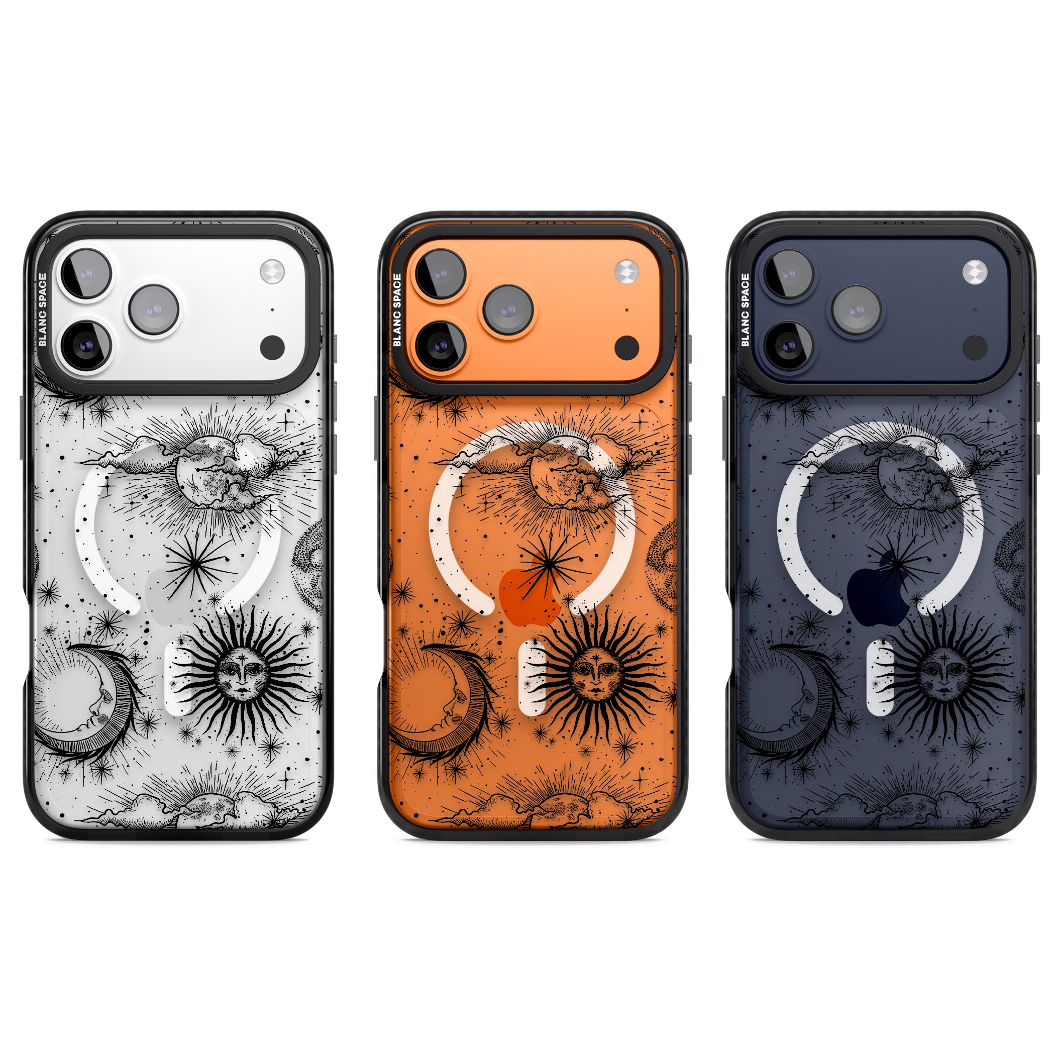 Suns, Moons & Clouds iPhone 17 Pro Impact Pro Black Phone Case APT Impact Protection