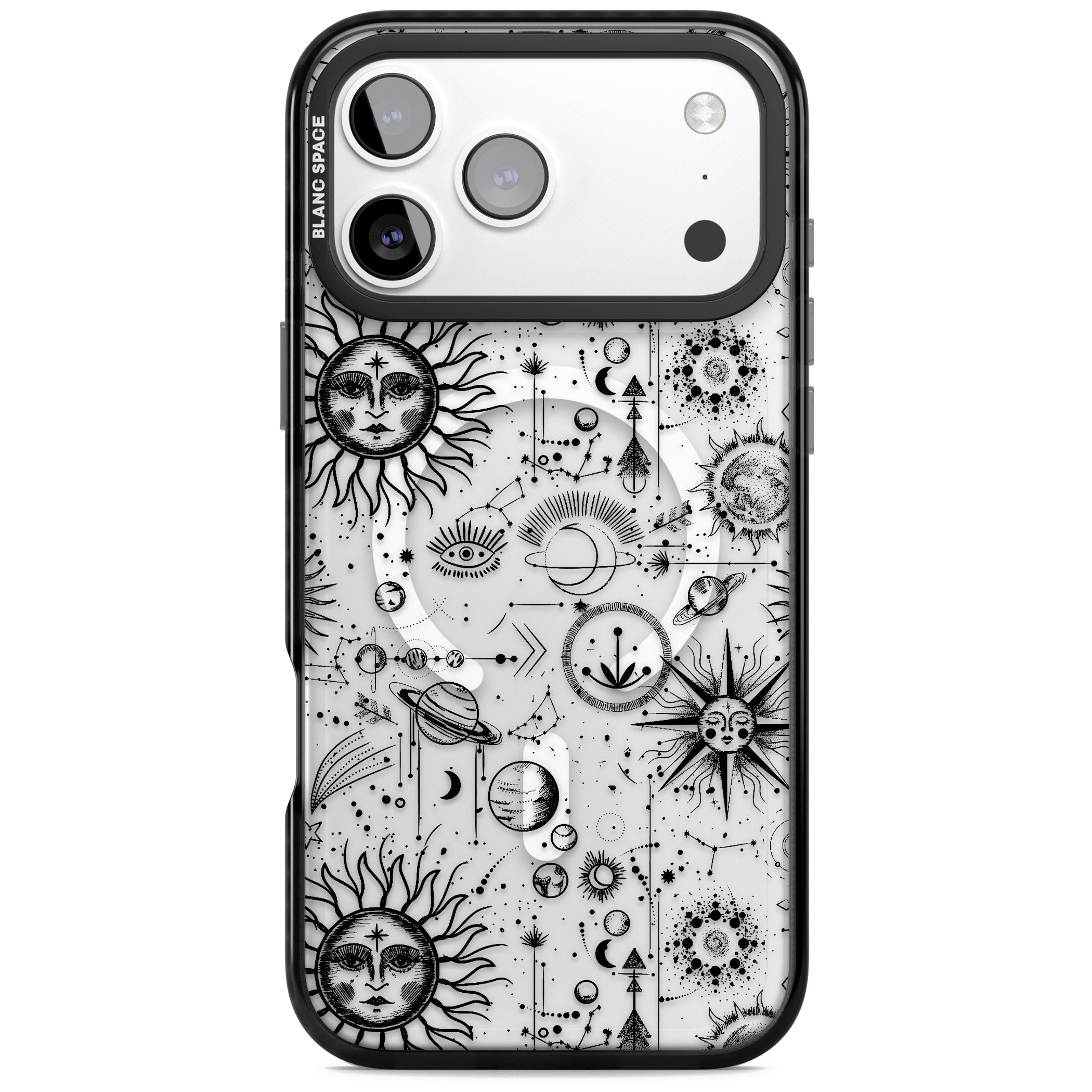 Cosmic Sun & Planets Zodiac iPhone 17 Pro Impact Pro Black Phone Case