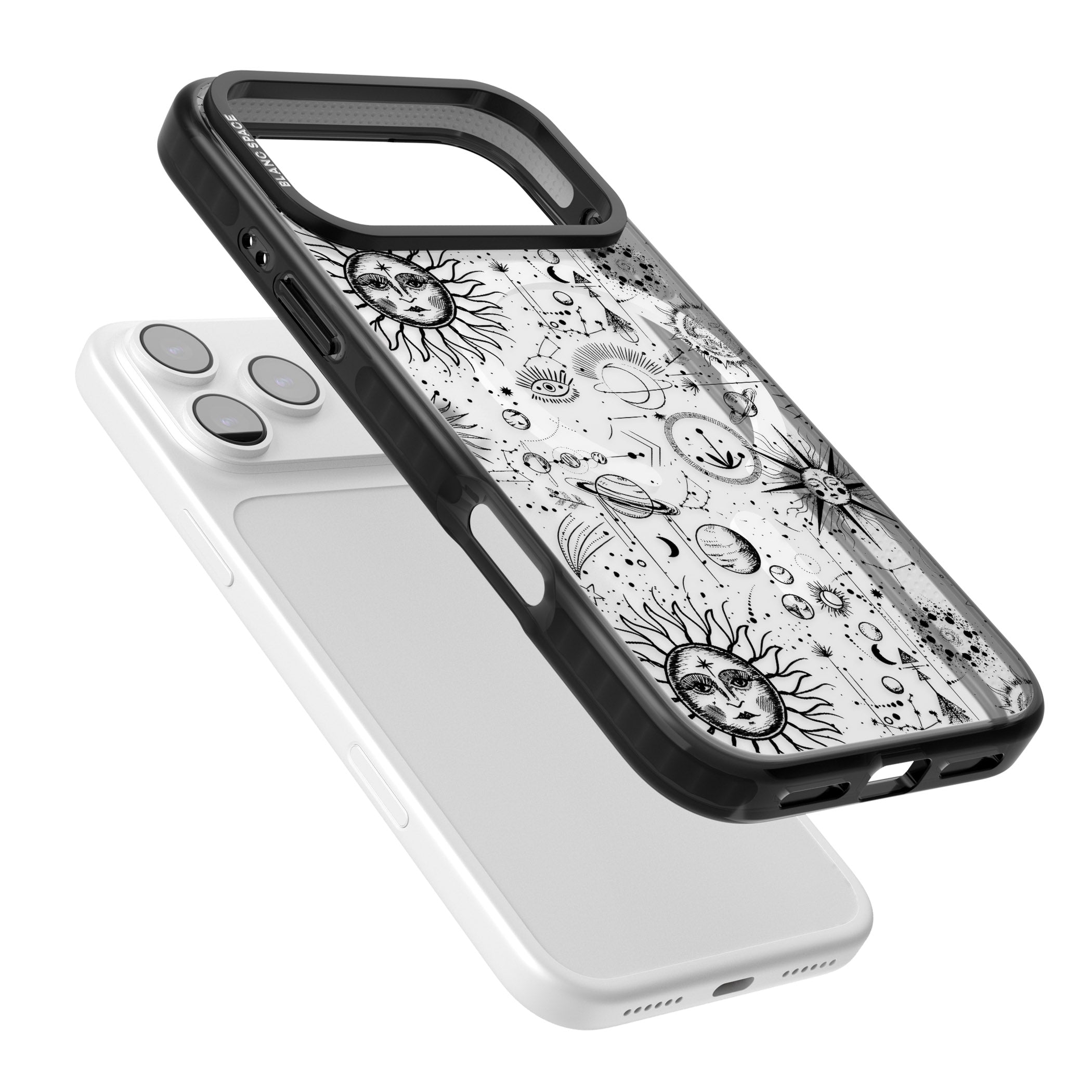 Cosmic Sun & Planets Zodiac iPhone 17 Pro Impact Pro Black Phone Case Colours