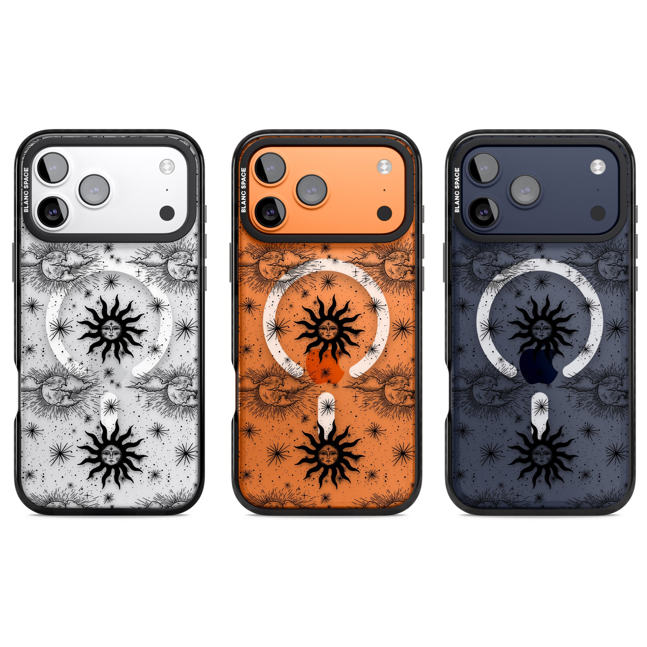 Vintage Sun & Moon iPhone 17 Pro Impact Pro Black Phone Case APT Impact Protection