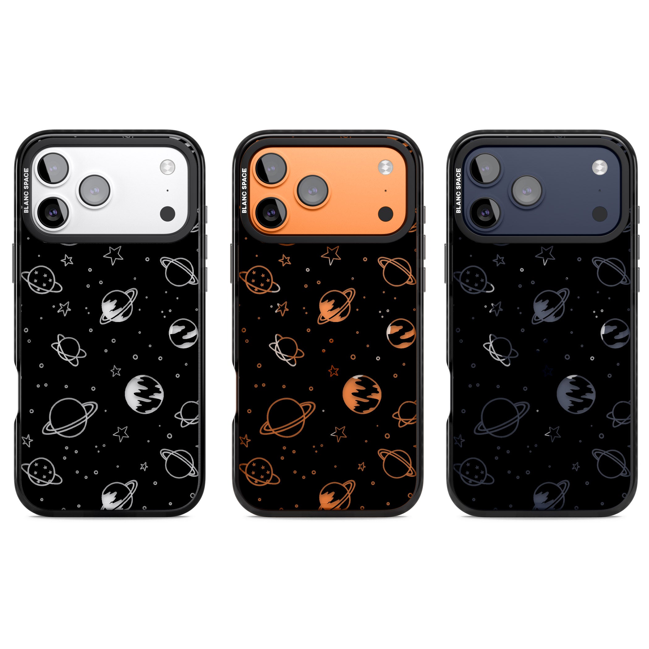 Cosmic Sketch Clear Black iPhone 17 Pro Impact Pro Black Phone Case APT Impact Protection