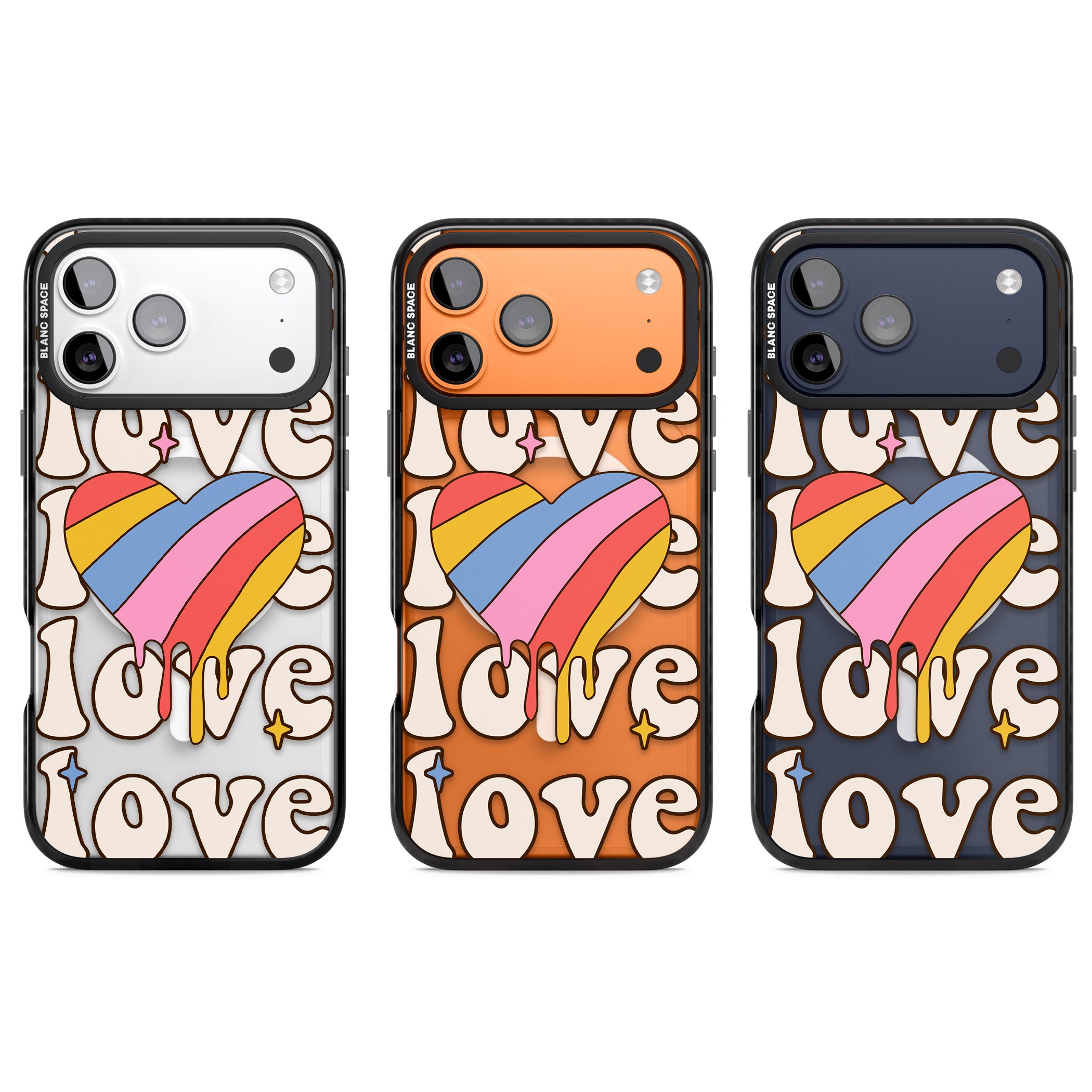 Groovy Love iPhone 17 Pro Impact Pro Black Phone Case APT Impact Protection