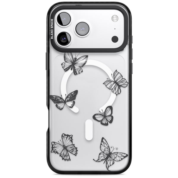Grey Butterfly Line Pattern