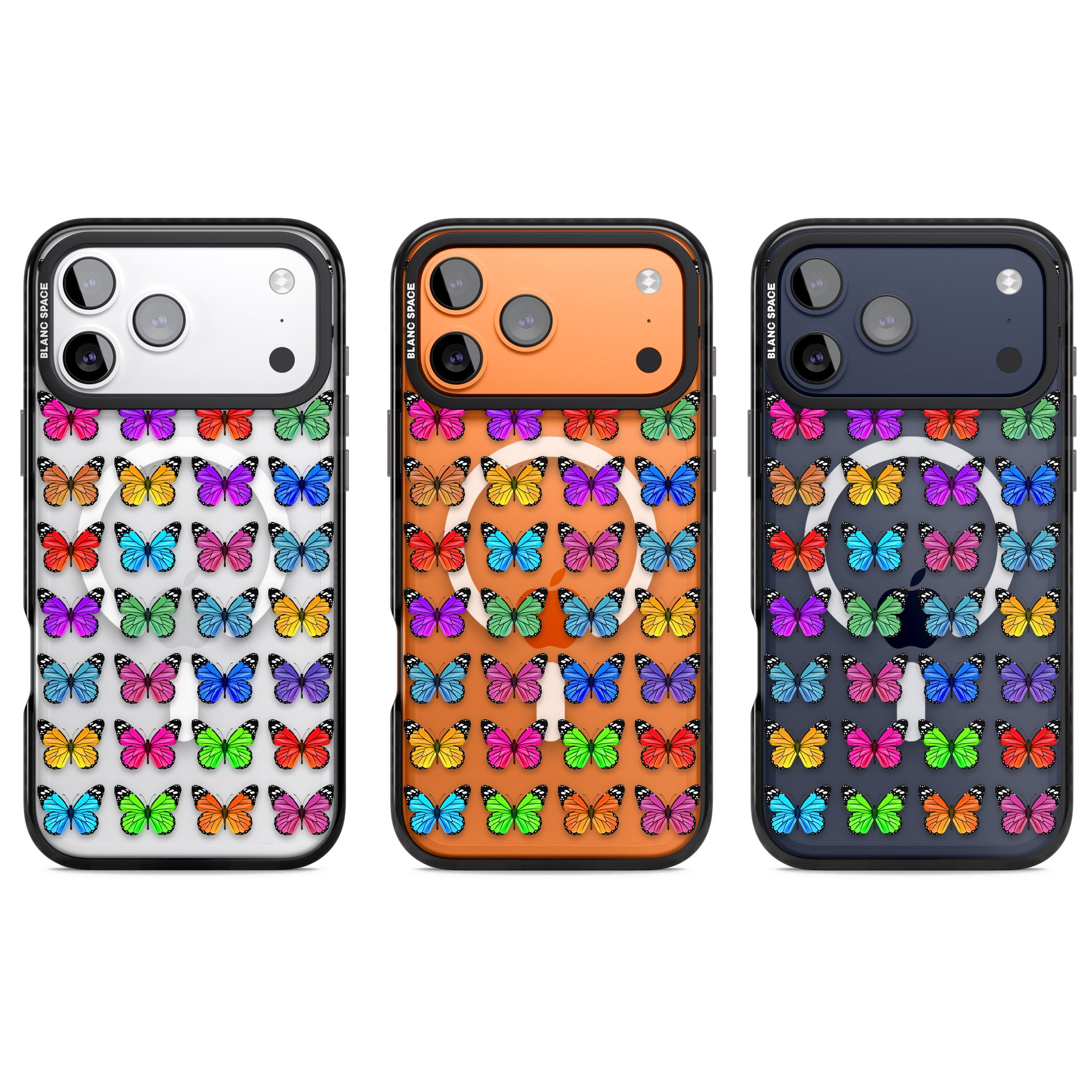 Colourful Butterfly Pattern iPhone 17 Pro Impact Pro Black Phone Case APT Impact Protection