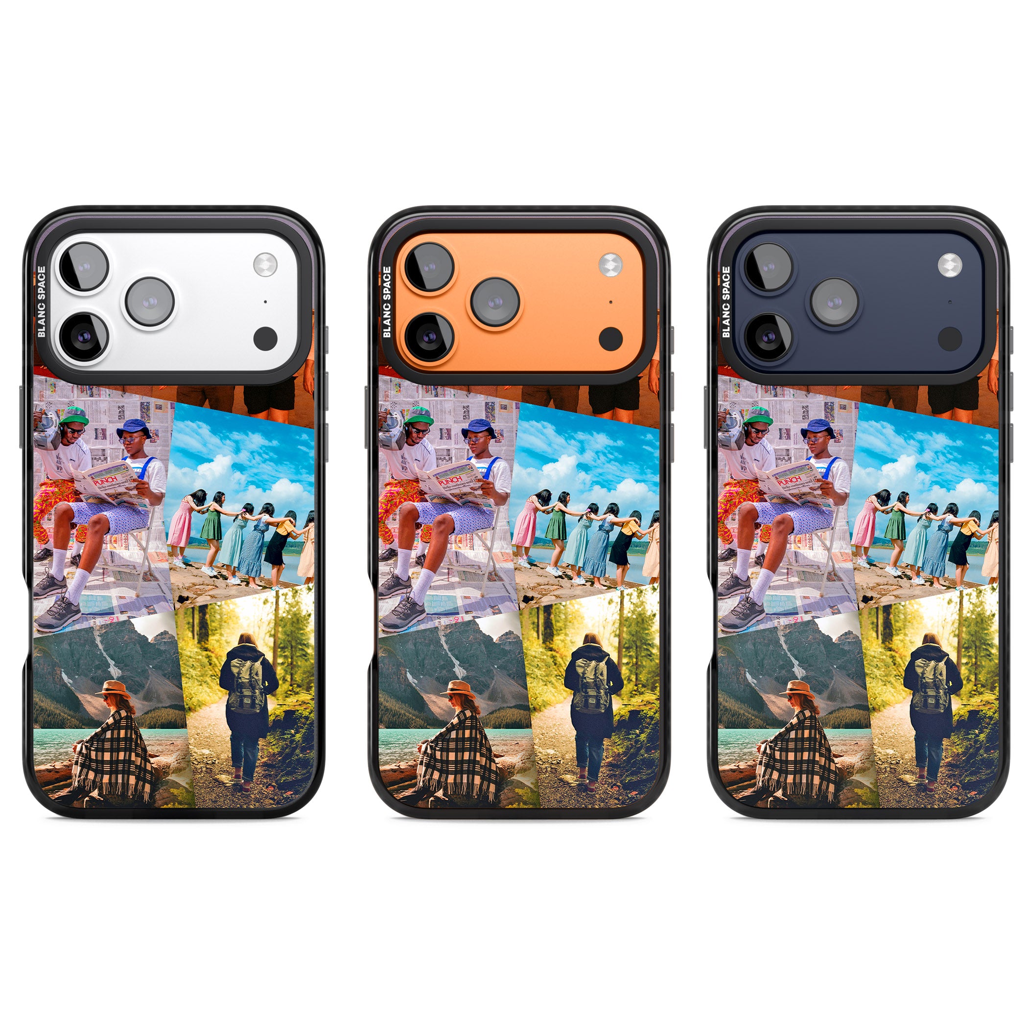 Personalised Abstract Photo Grid iPhone 17 Pro Impact Pro Black Phone Case APT Impact Protection