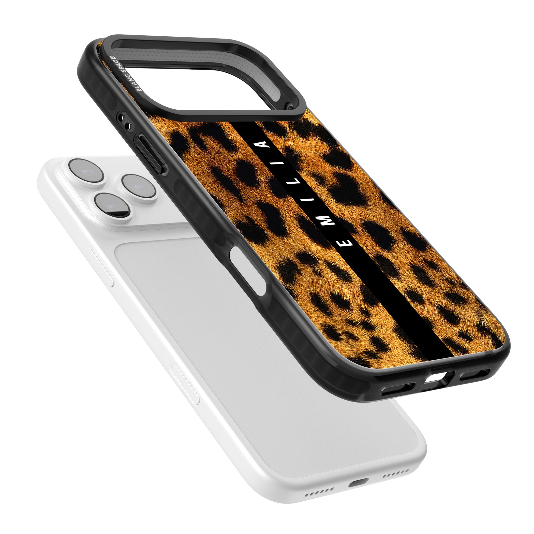 Personalised Leopard Print iPhone 17 Pro Max Impact Pro Black Phone Case Colours