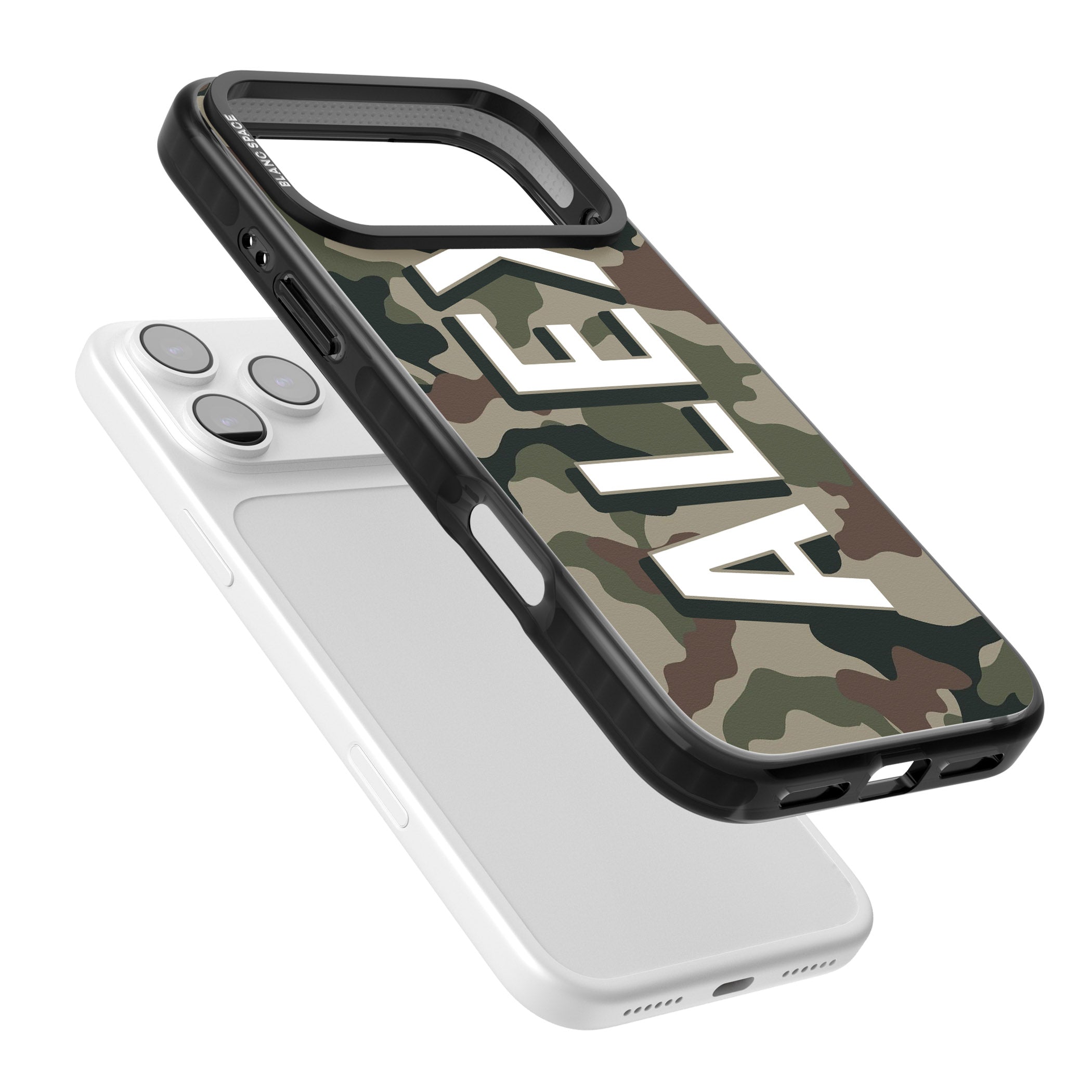 Personalised Classic Green Camo iPhone 17 Pro Impact Pro Black Phone Case Colours