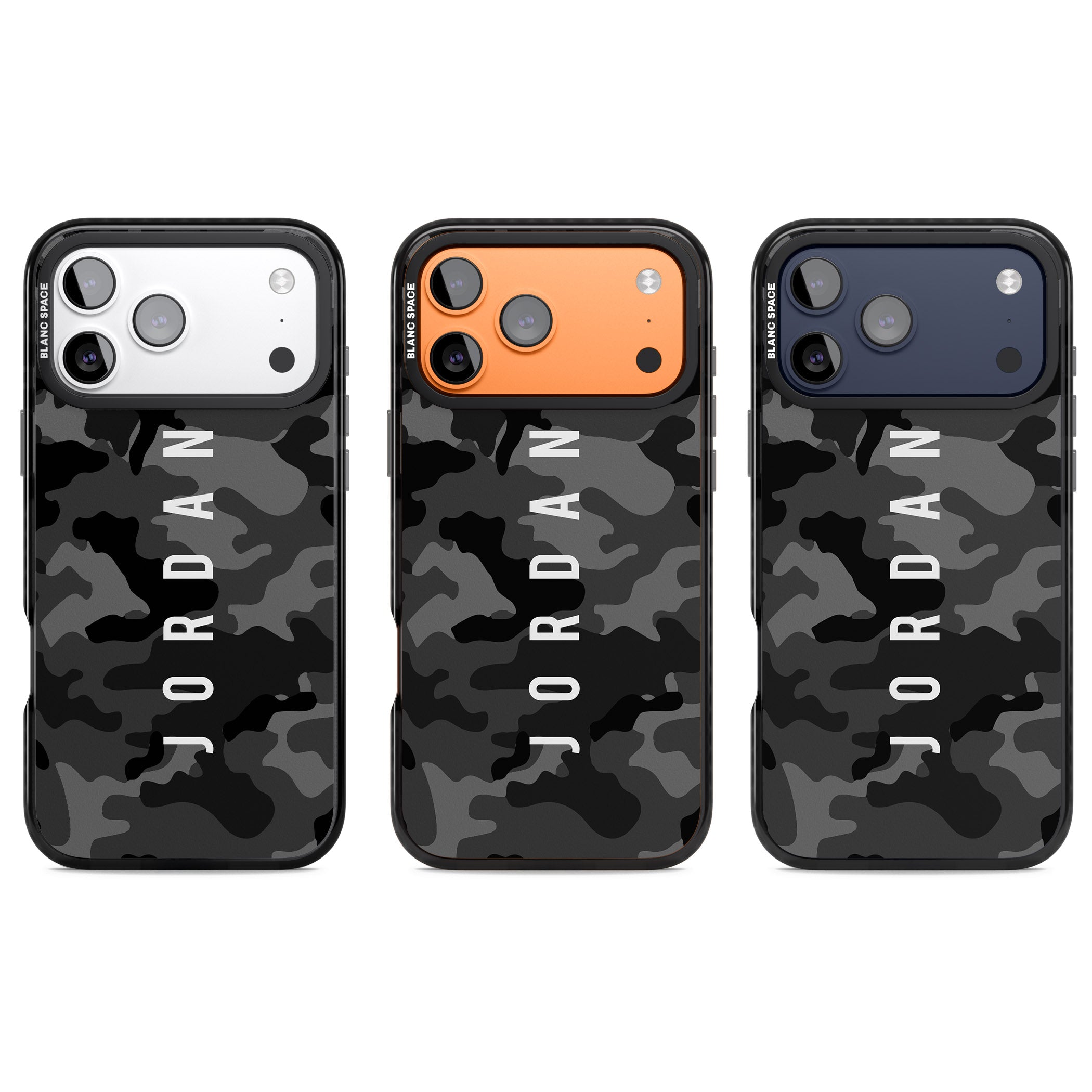 Personalised Black Camouflage Name iPhone 17 Pro Impact Pro Black Phone Case APT Impact Protection