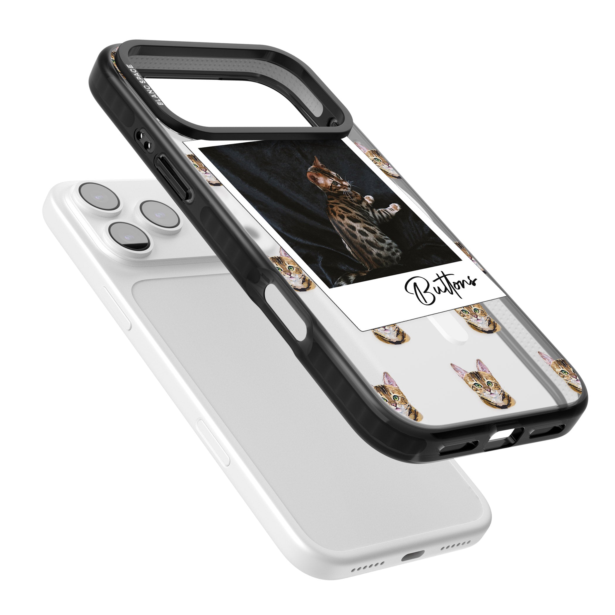 Personalised Bengal Cat Photo iPhone 17 Pro Impact Pro Black Phone Case Colours