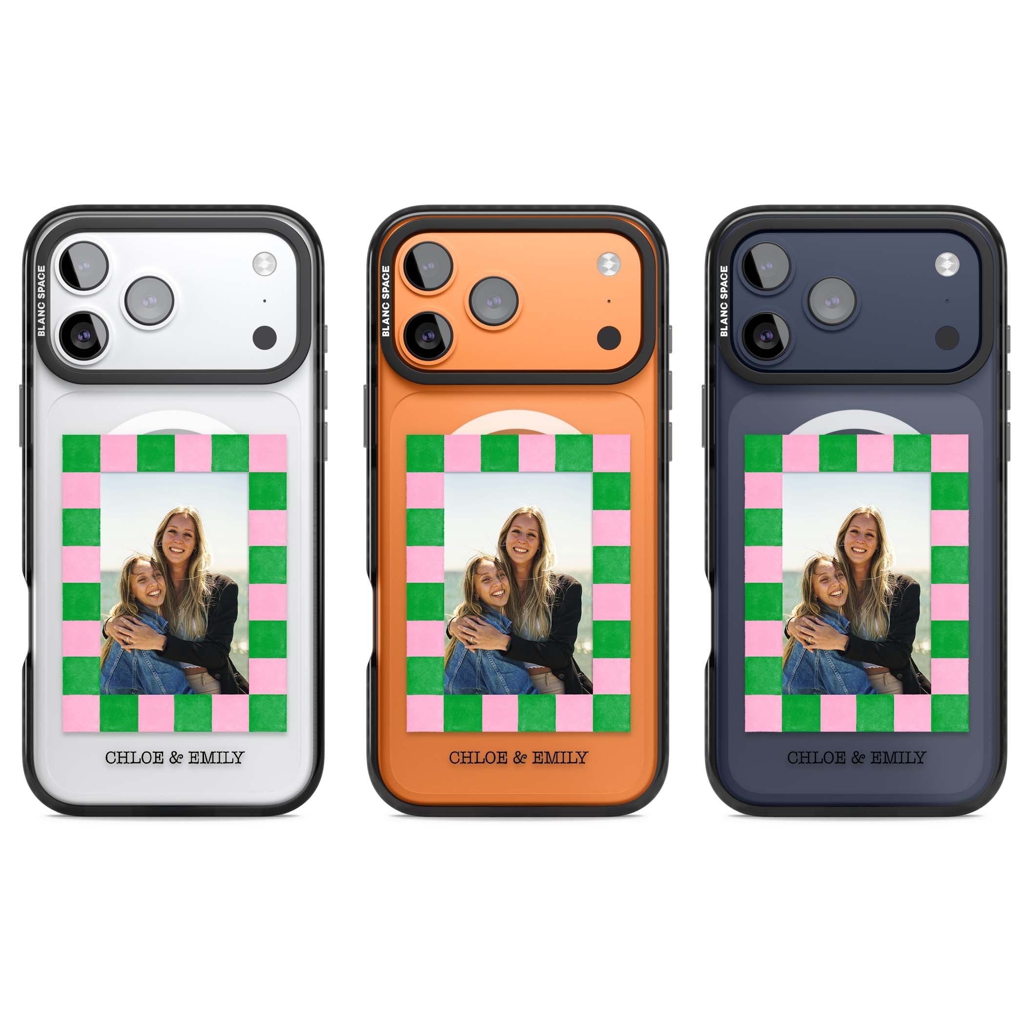 Riviera Check Photo cute iPhone case | Black Impact Magsafe case for iPhone 17 Pro, iPhone 17 Pro Max