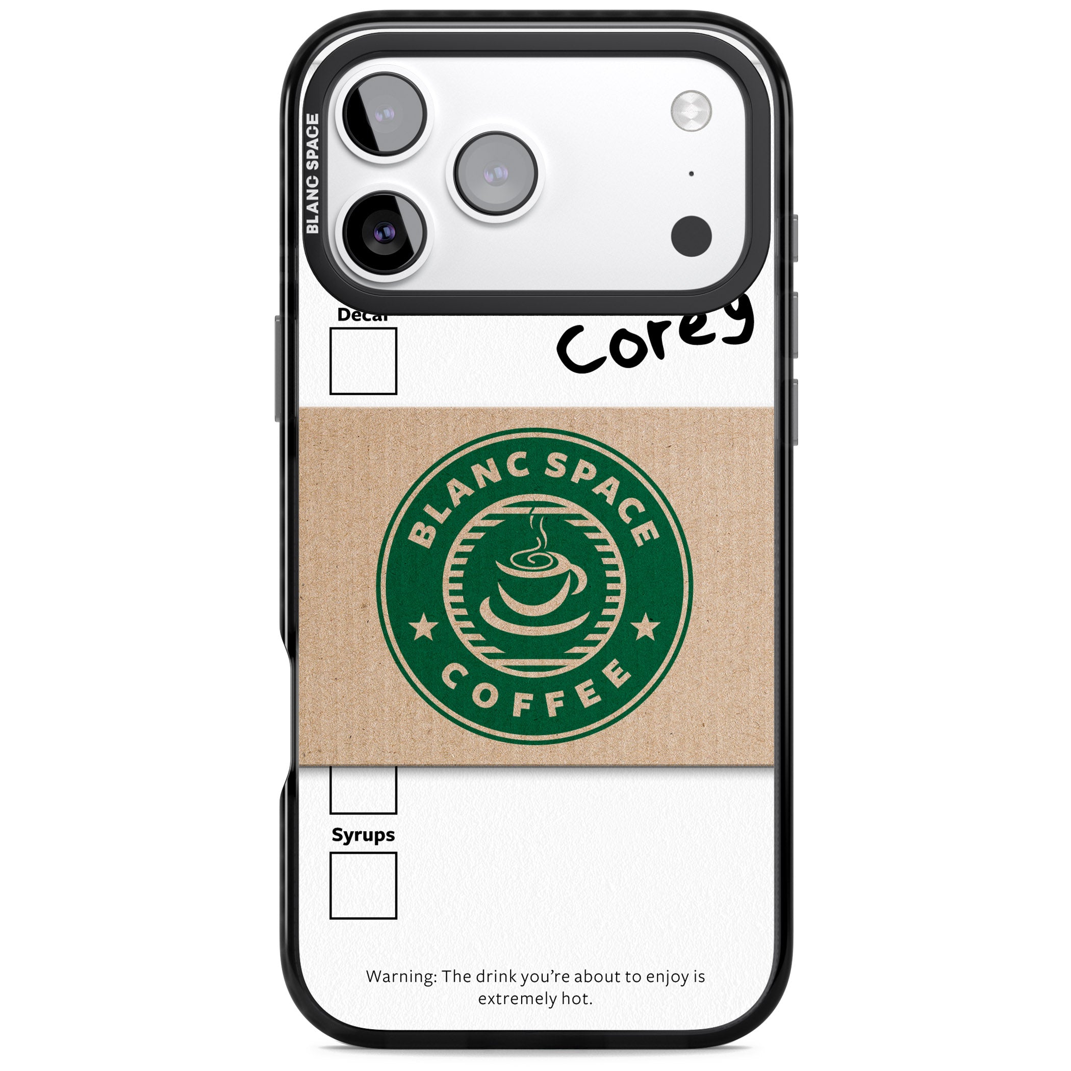 Personalised Coffee Cup iPhone 17 Pro Impact Pro Black Phone Case